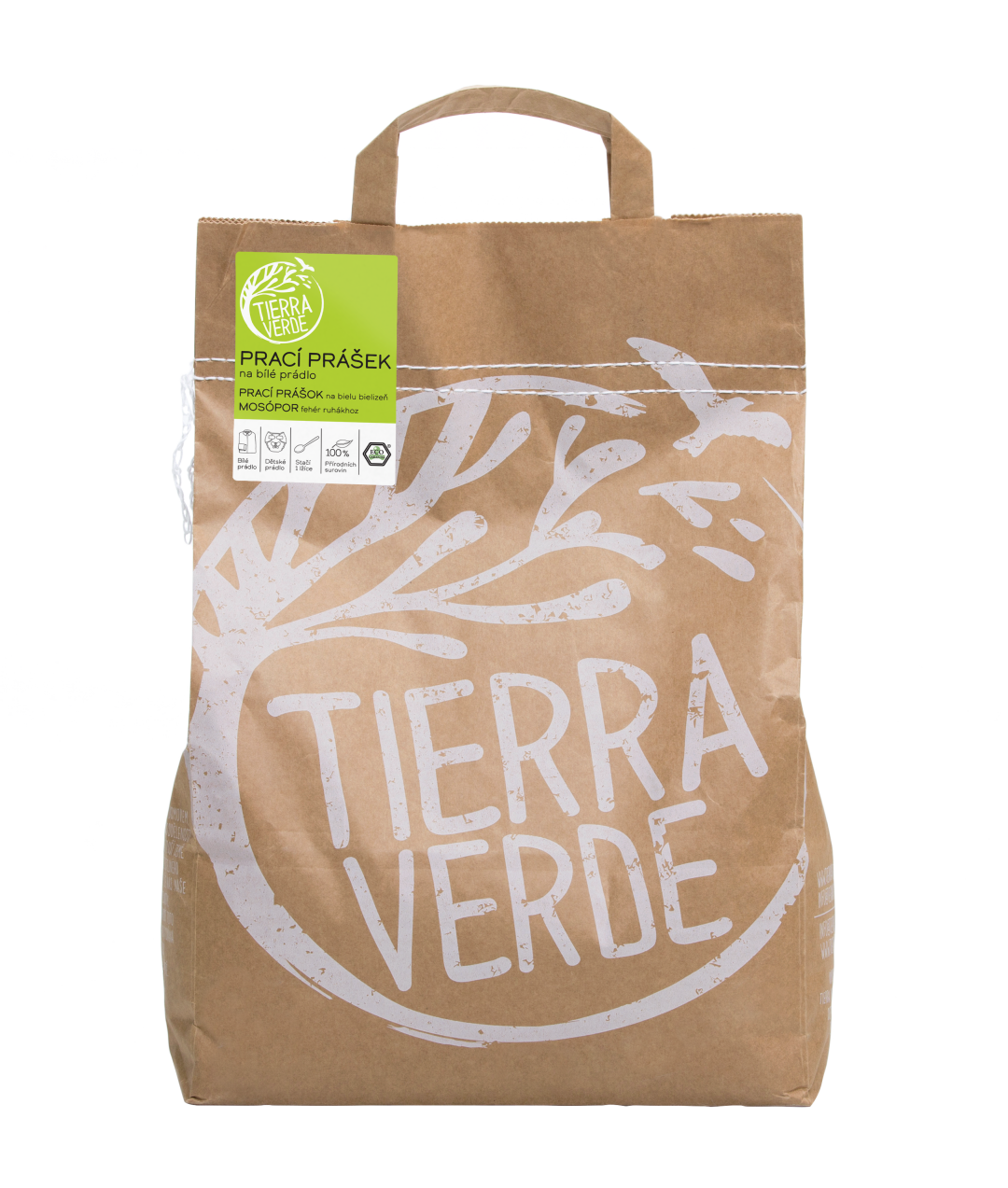 TIERRA VERDE Prací prášek z mýdlových ořechů na bílé prádlo 5 kg