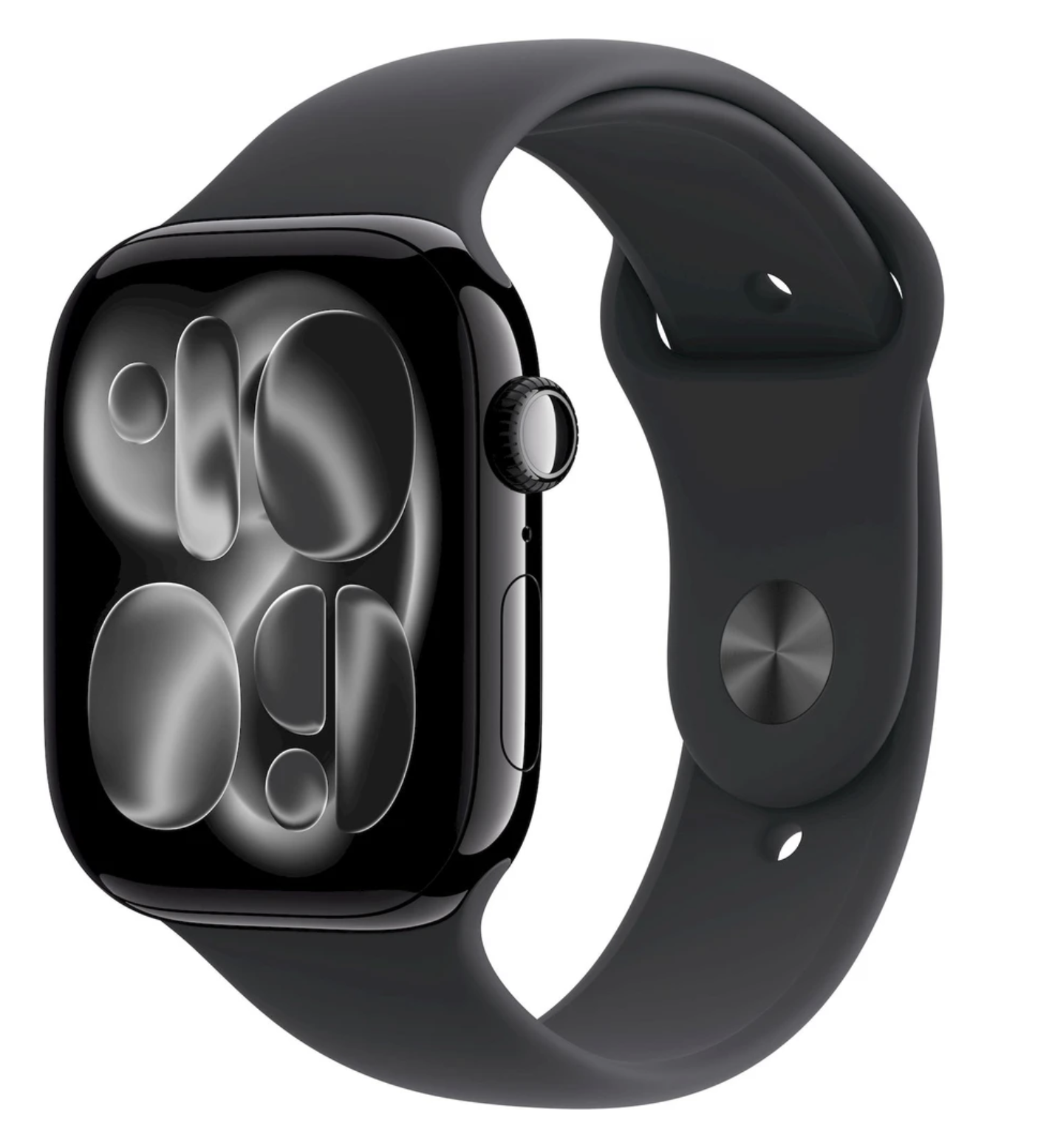APPLE Watch 11 GPS + Cellular 42mm klavírně černý hliník - černý sportovní řemínek - S/M