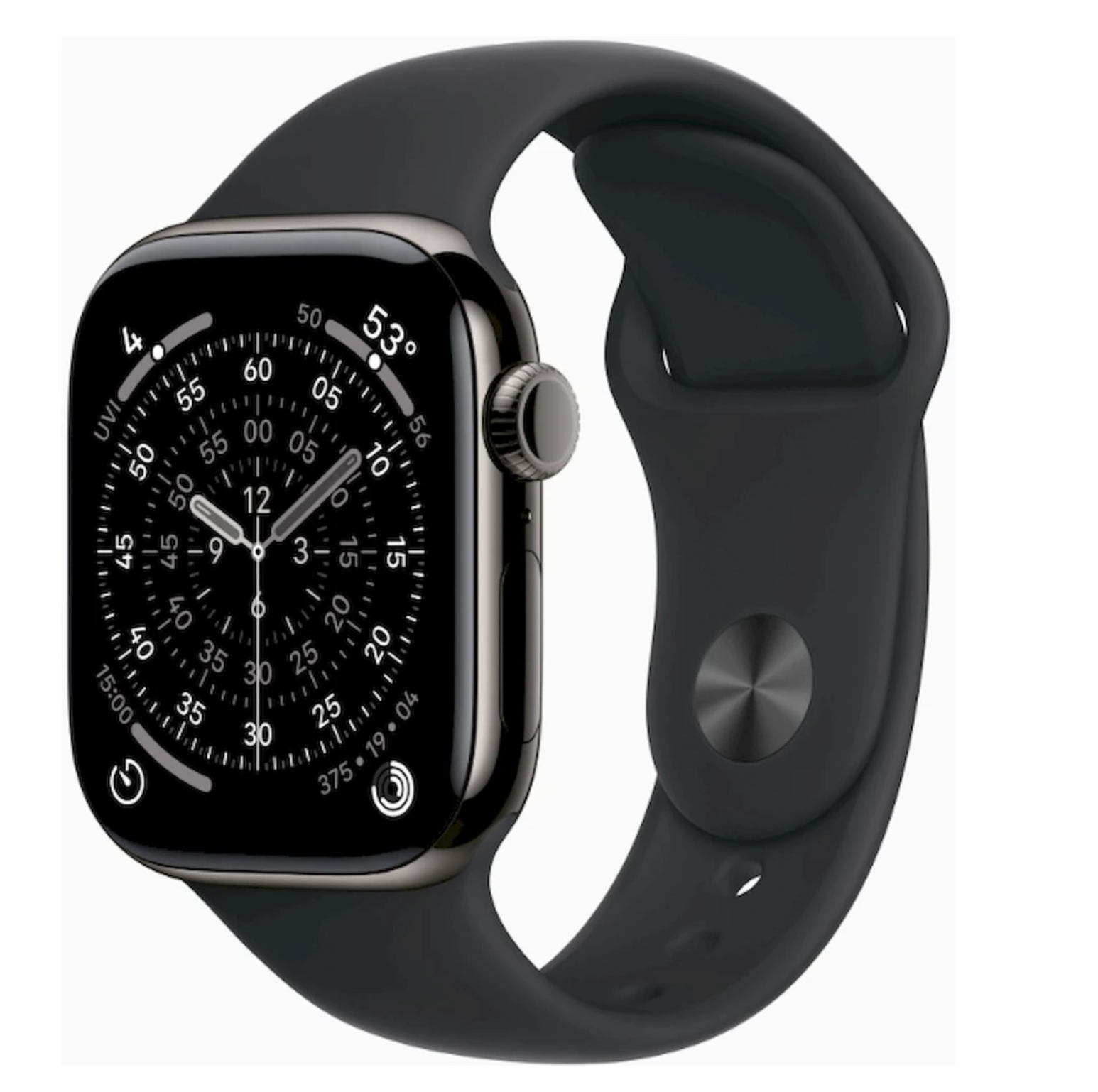 APPLE Watch 11 GPS + Cellular 42mm břidlicově šedý titan - černý sportovní řemínek - S/M