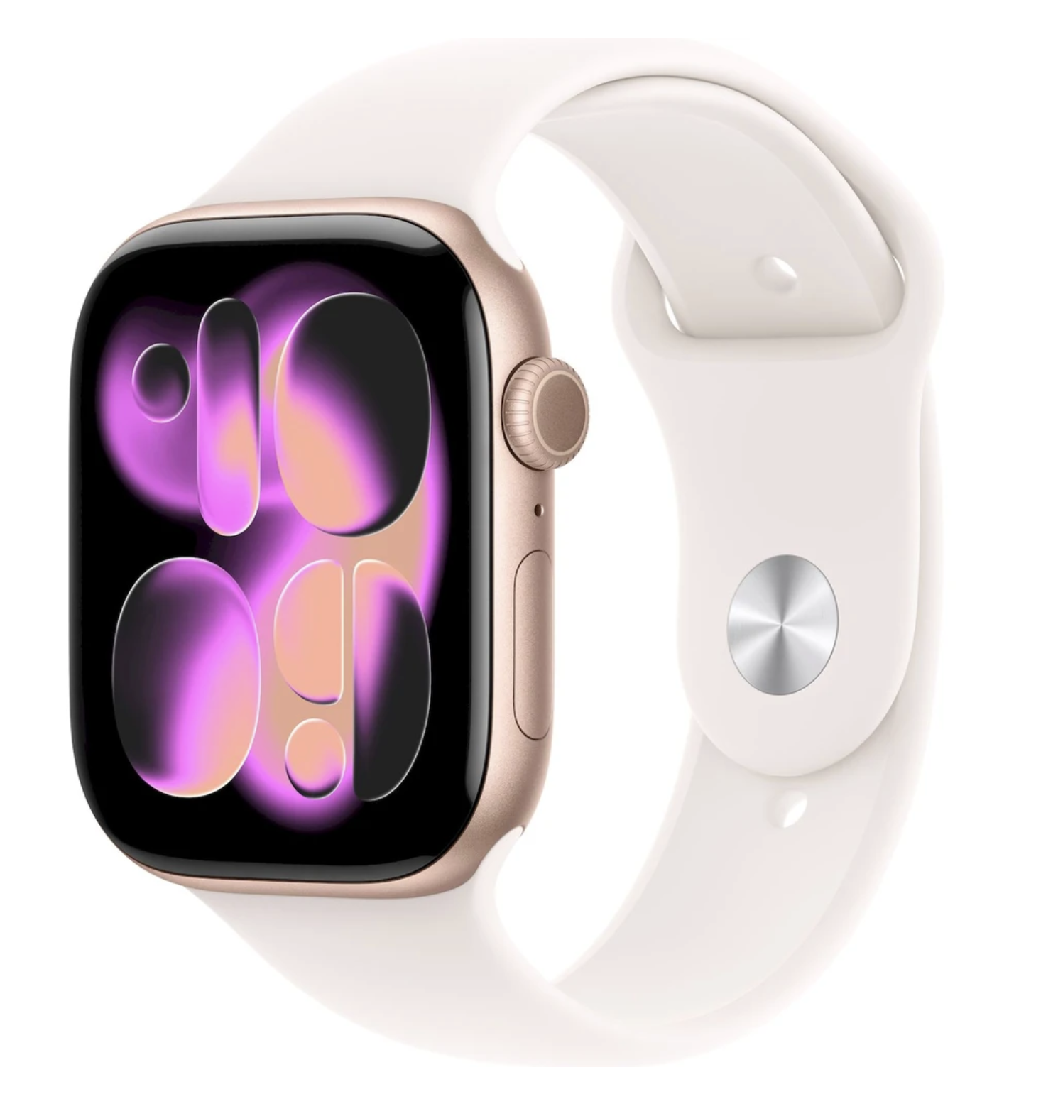APPLE Watch 11 GPS + Cellular 46mm Růžově zlatý hliník se světle ruměným sportovním řemínkem - M/L