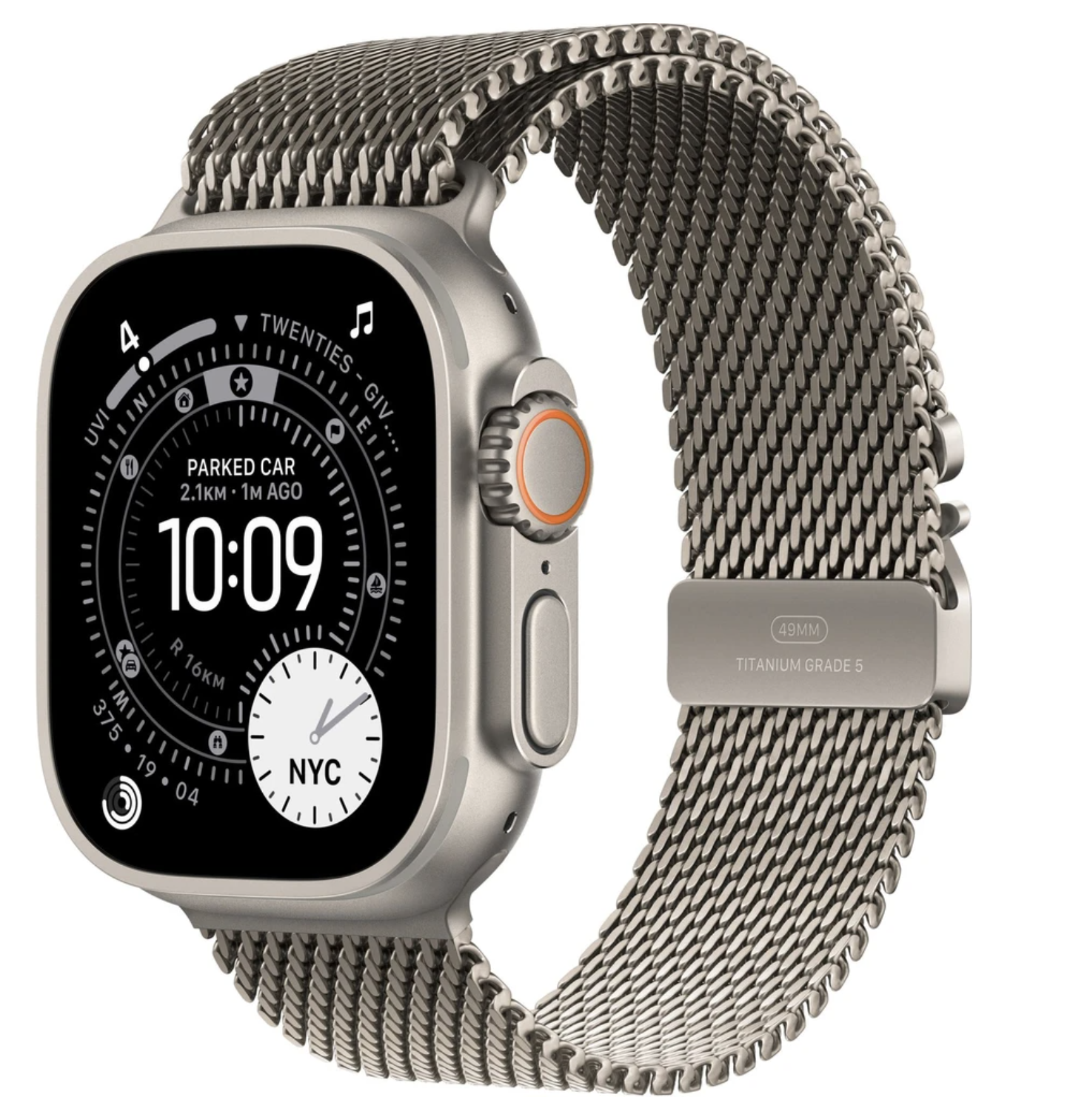 APPLE Watch Ultra 3 GPS + Cellular 49mm přírodní titan - přírodní titanový milánský tah - L