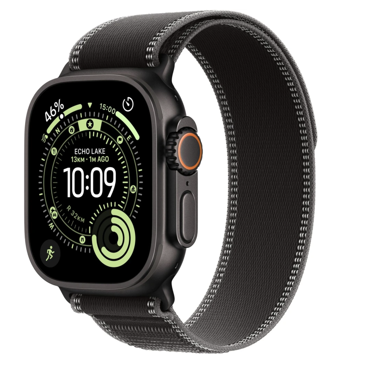 APPLE Watch Ultra 3 GPS + Cellular 49mm černý titan - černý/uhlový trailový tah - S/M