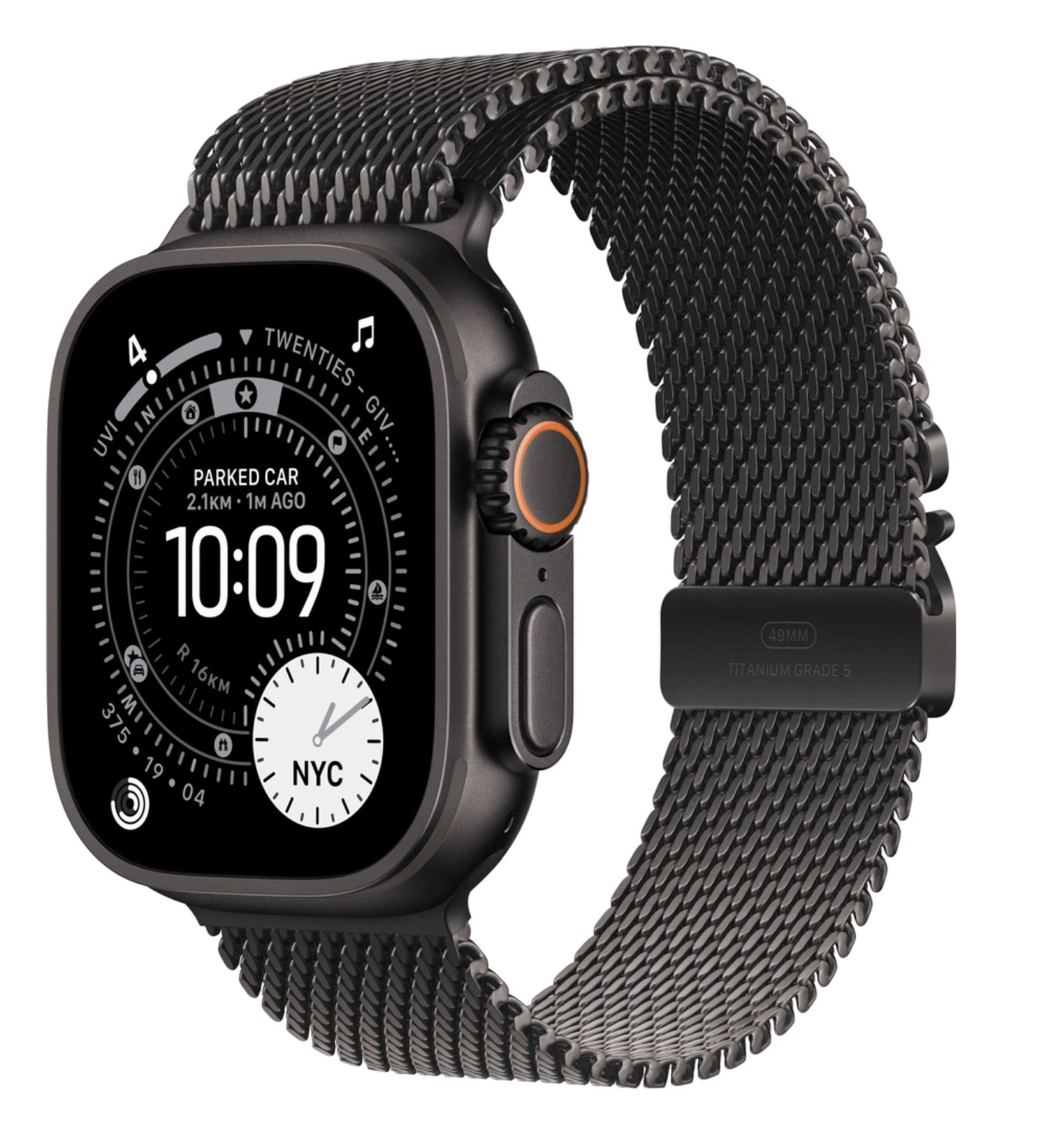 APPLE Watch Ultra 3 GPS + Cellular 49mm černý titan - černý titanový milánský tah - S