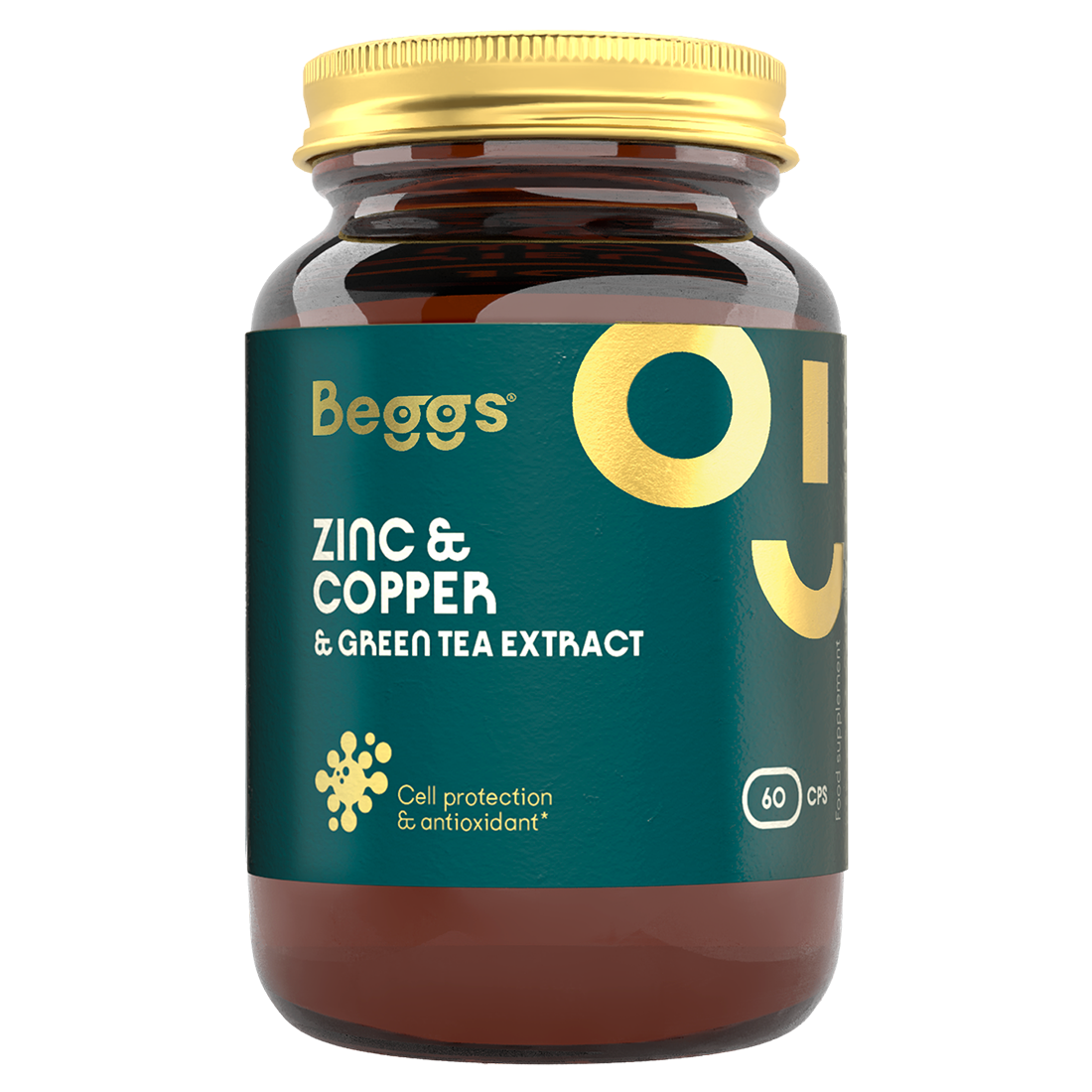 BEGGS Zinc + Copper + Green tea extract 60 kapslí