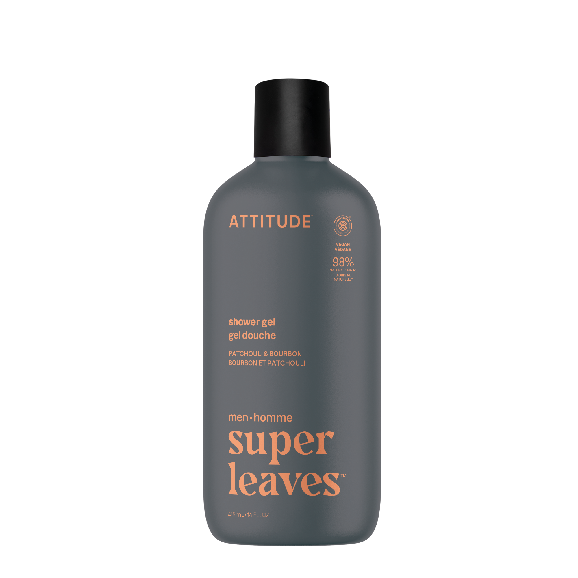 ATTITUDE Super leaves Pánský sprchový gel Pačuli a Bourbon 415 ml