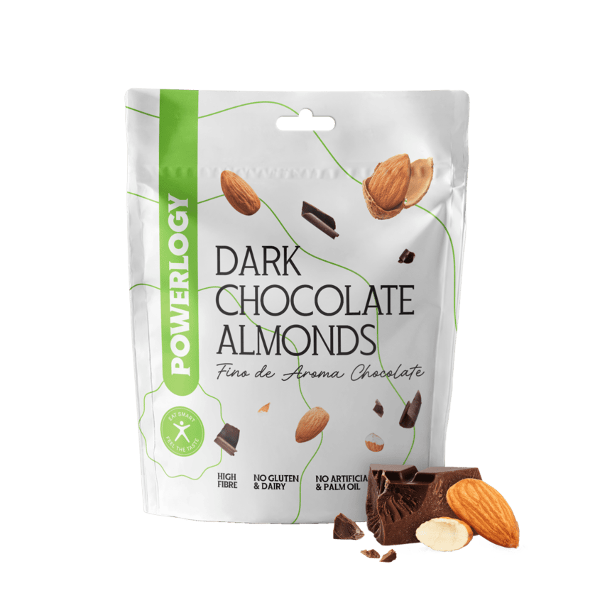 POWERLOGY Dark Chocolate Almonds 100 g