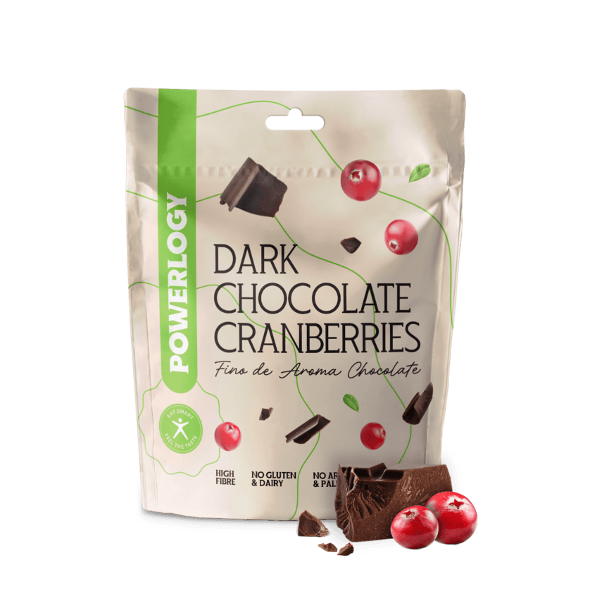 POWERLOGY Dark Chocolate Cranberries 100 g