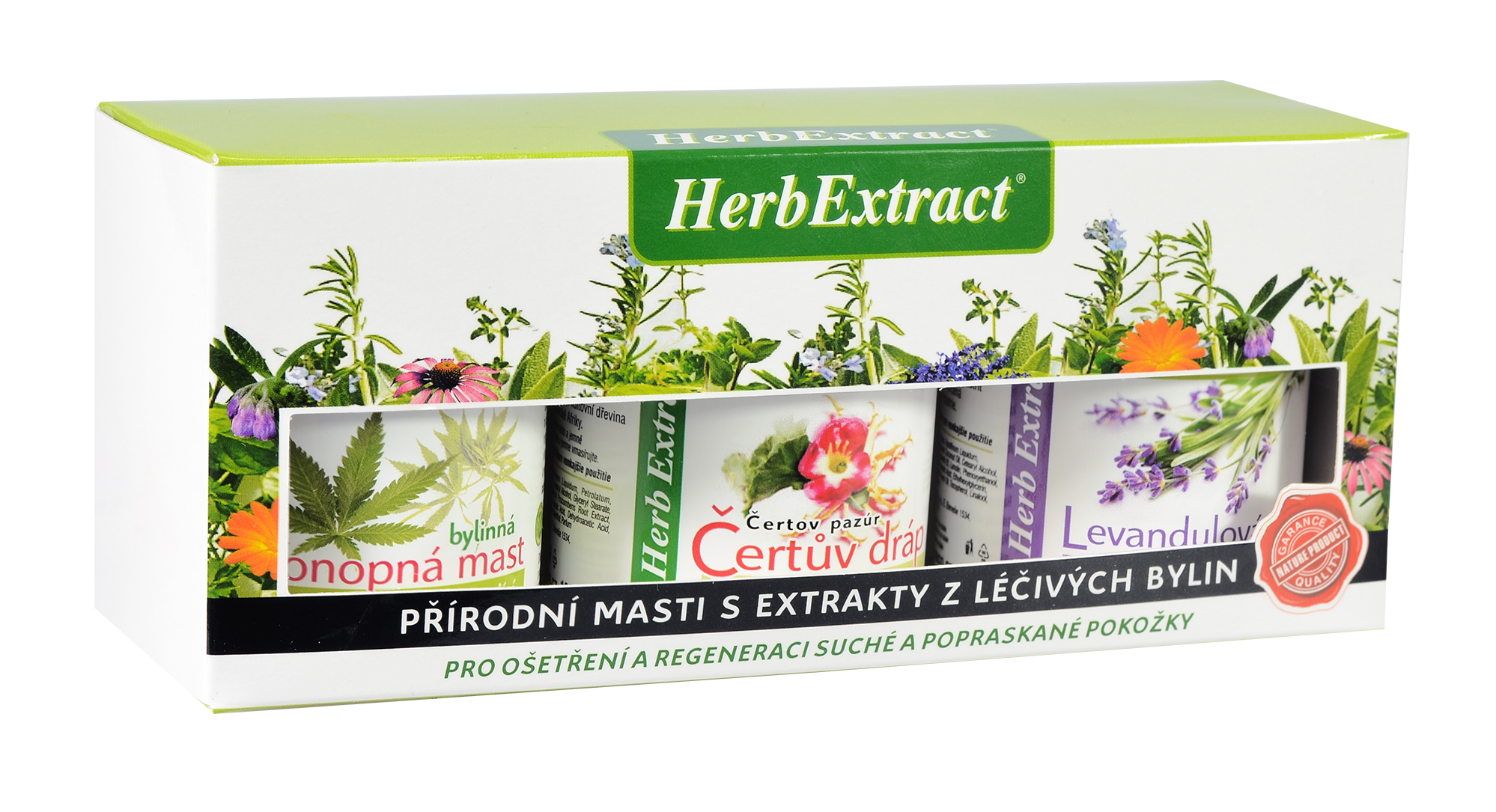 VIVACO Dárkové balení bylinné masti - harpago 125ml + levandule 125ml + cannabis 125ml