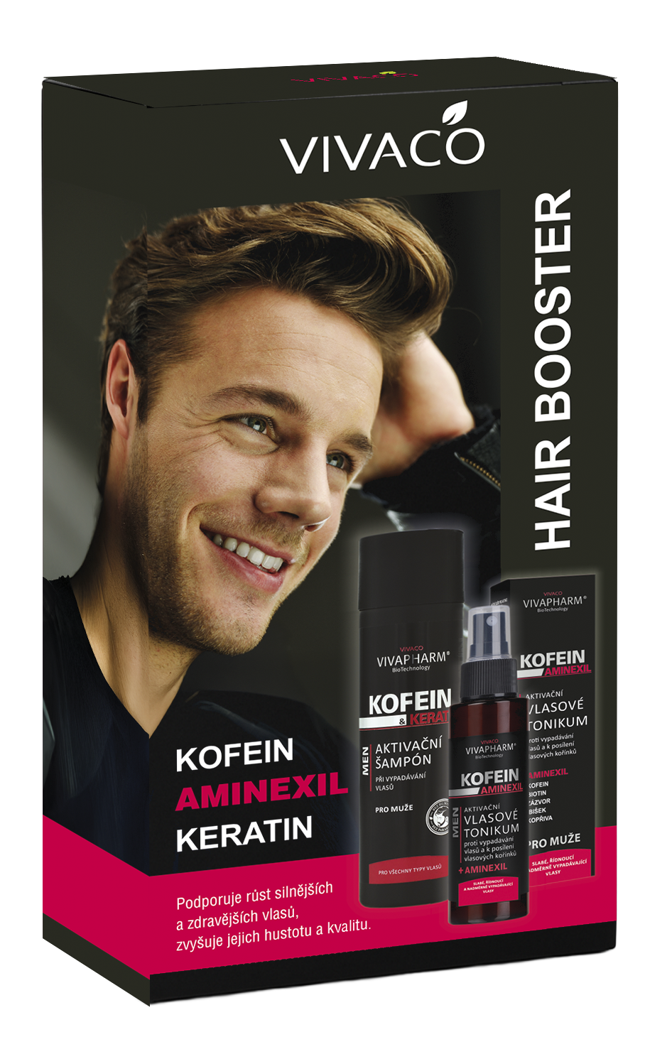 VIVACO Dárková kazeta kofein šampon + vlasové tonikum