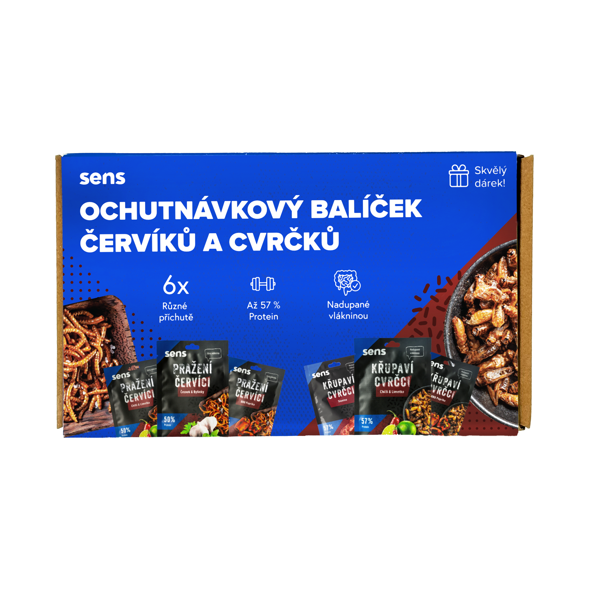 SENS Ochutnávkový balíček cvrčků & červíků 6ks