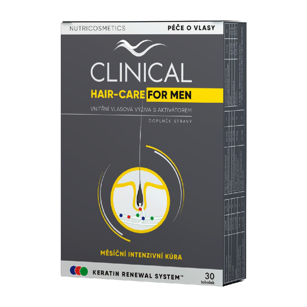 CLINICAL NUTRICOSMETICS Hair-Care for MEN měsíční kúra 30 tobolek