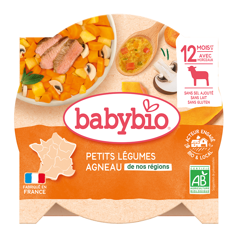 Babybio Menu dušená zelenina s jehněčím masem 230 g