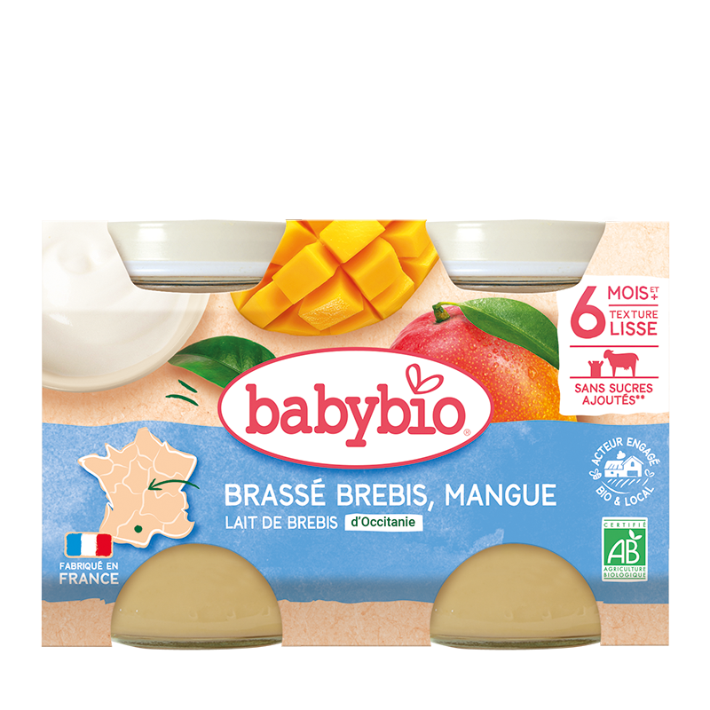 Babybio Brassé z ovčího mléka mango 2 x 130 g