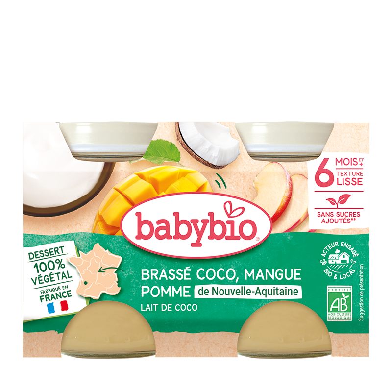 Babybio Brassé z kokosového mléka mango ananas 2 x 130 g