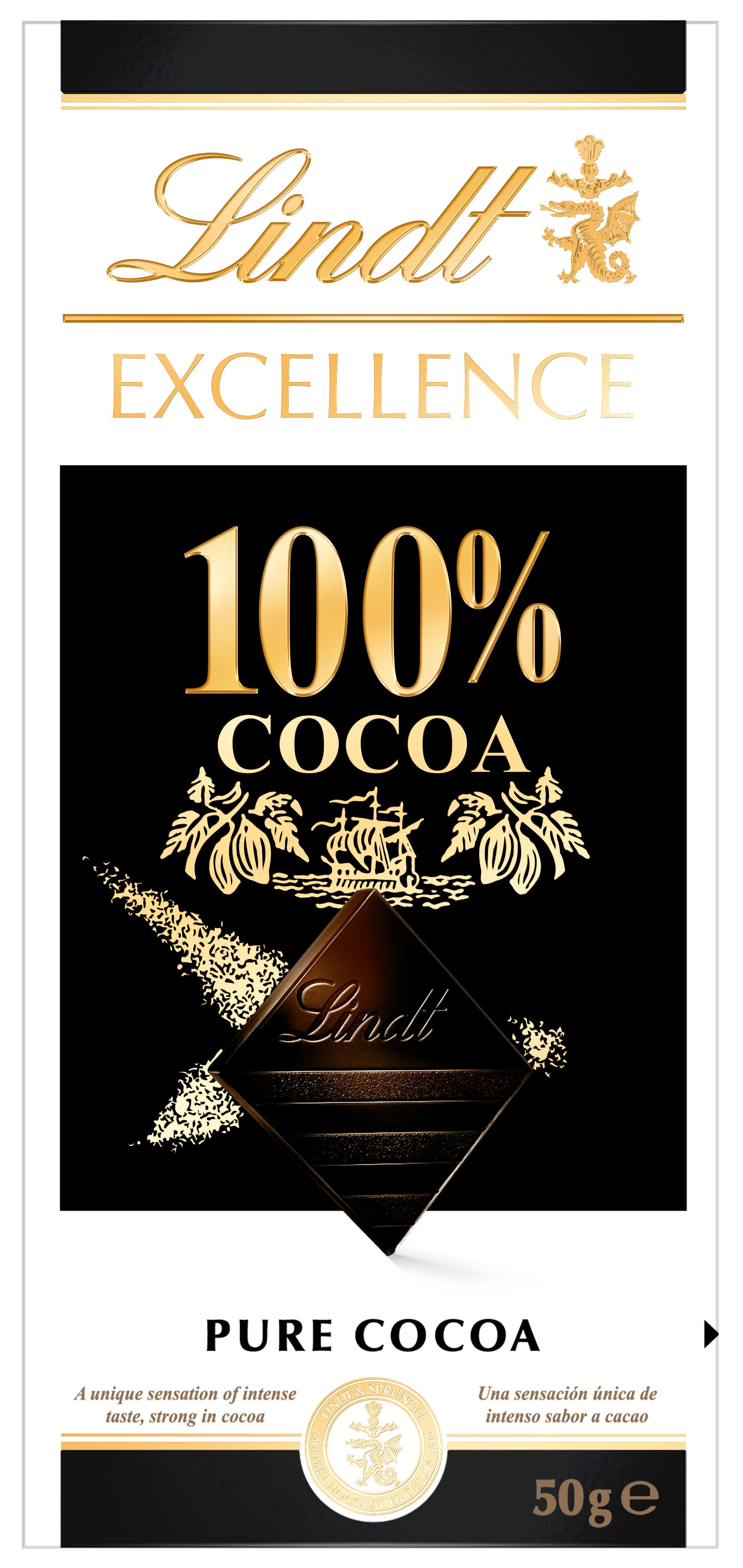 Fotografie LINDT Čokoláda EXCELLENCE Extra hořká 100% kakaa, 100 g