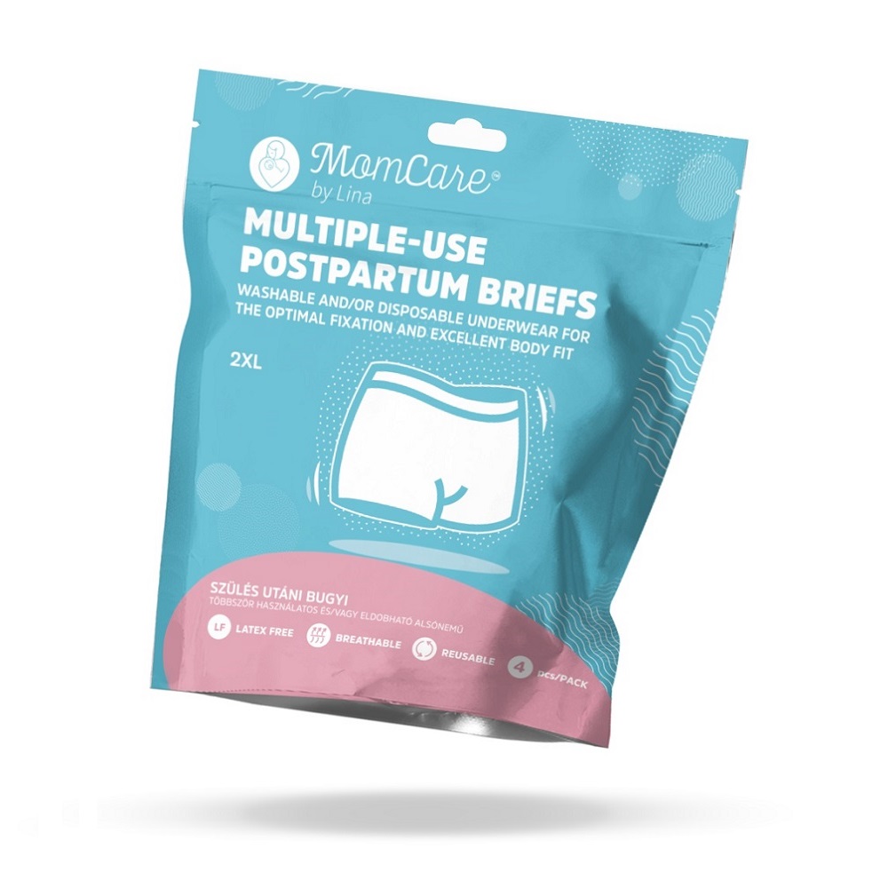 Fotografie MOMCARE Poporodní kalhotky pro více použití 2XL 4 ks