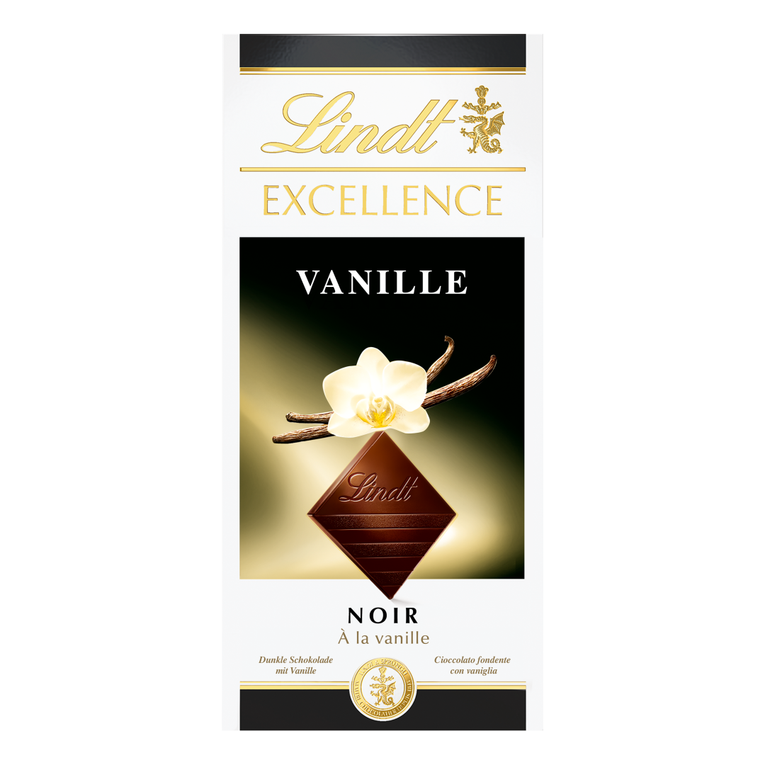 Fotografie LINDT Čokoláda EXCELLENCE Hořká čokoláda s příchutí vanilky 100 g