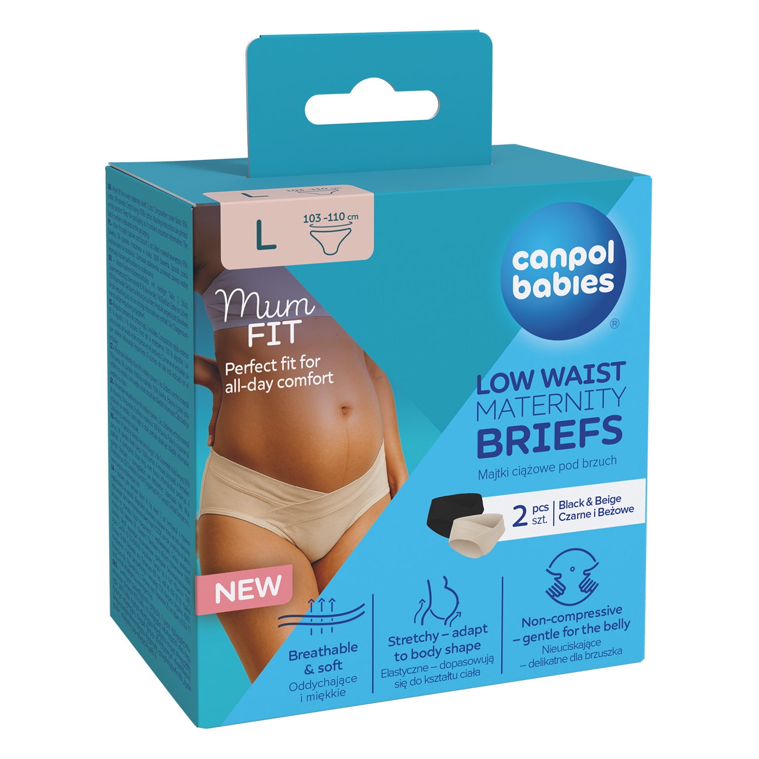 CANPOL BABIES Těhotenské kalhotky s nízkým pasem MumFIT L 2 ks