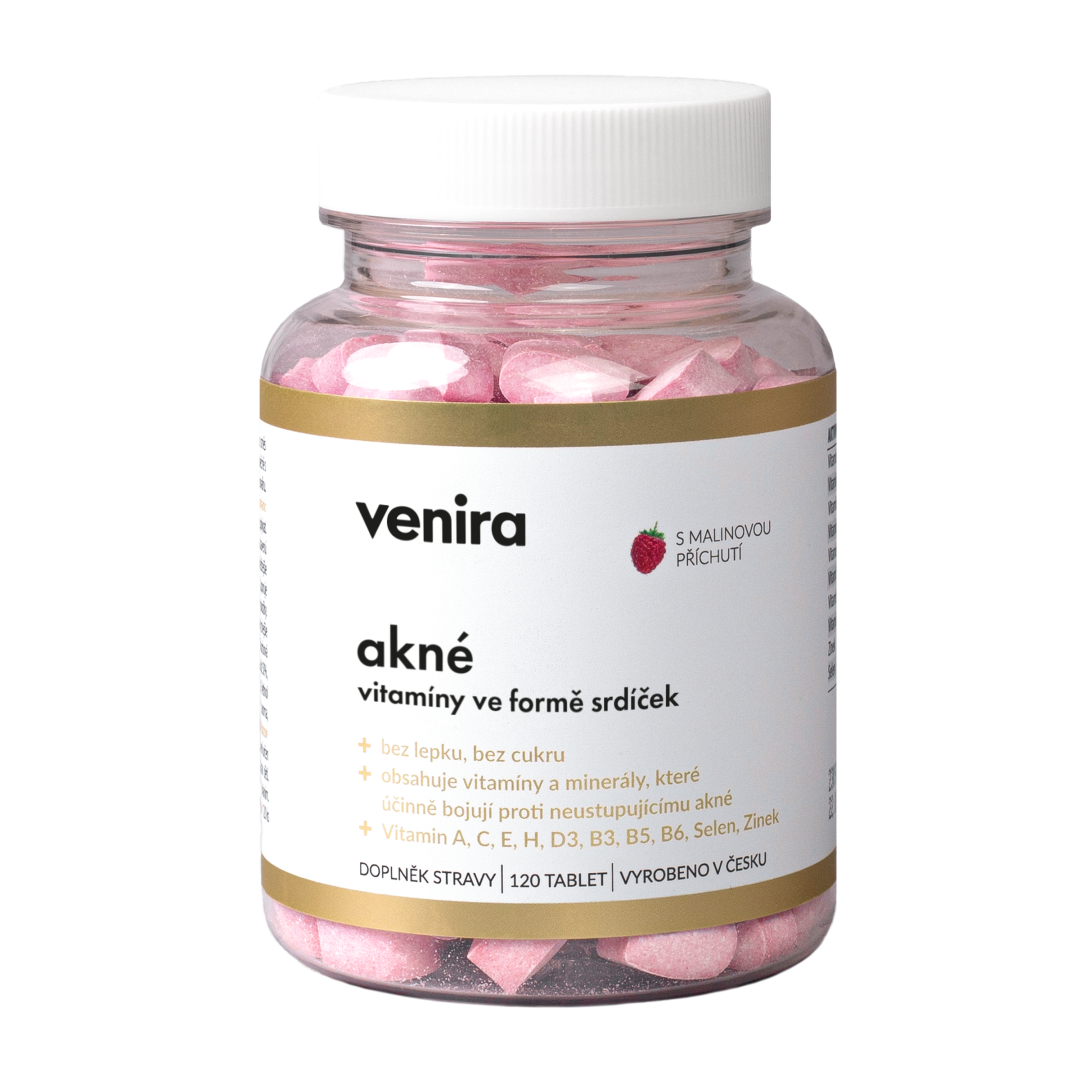 Fotografie VENIRA akné ve formě srdíček 120 tablet