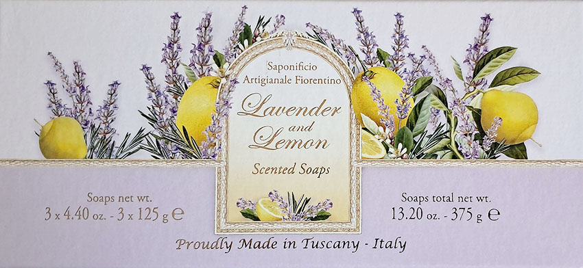 Fotografie SAF FIORENTINO Tuhé mýdlo, Levandule a citrón 3 x 125 g