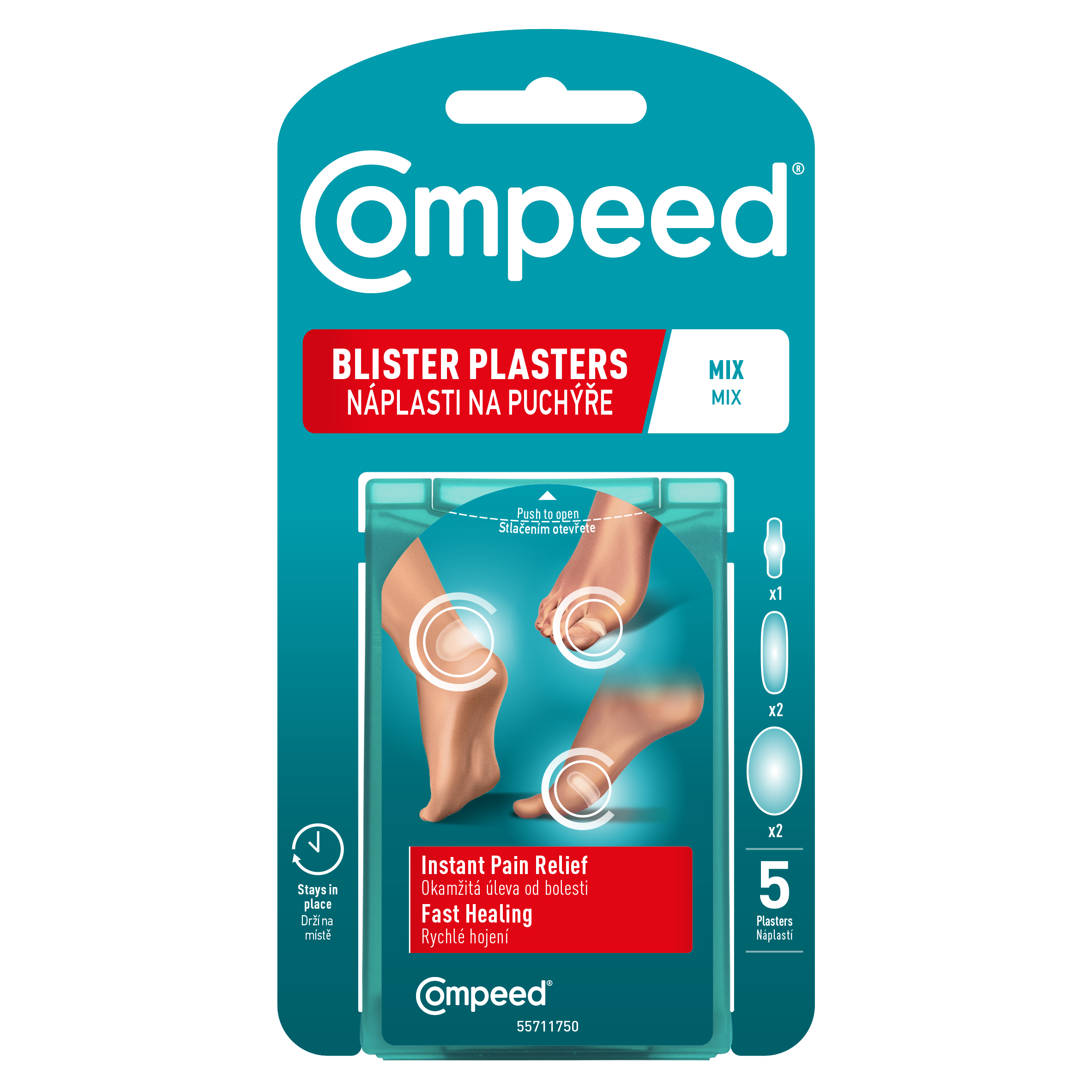 Fotografie COMPEED Náplasti na puchýře MIX 5 ks