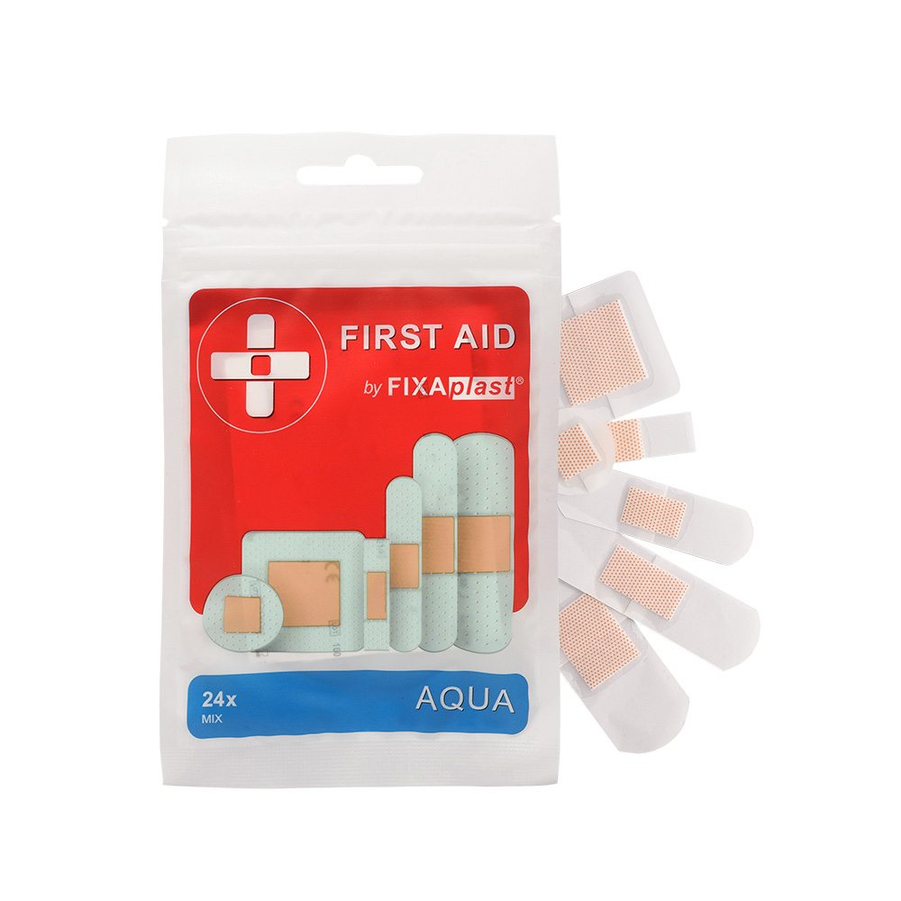 Fotografie FIXAPLAST FIXAplast FIRST AID Aqua náplast mix 24ks 24 ks