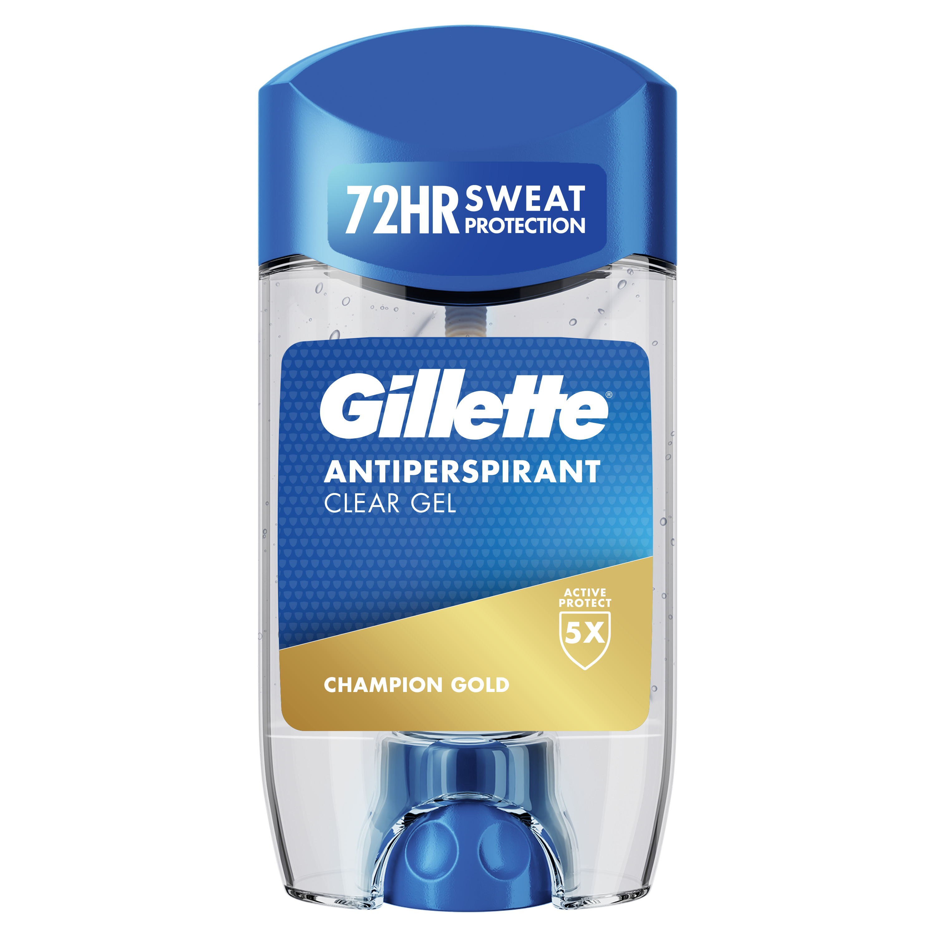 Fotografie GILLETTE Antiperspirant Čirý Gel Tuhý pro Muže, Champion Gold 70 ml
