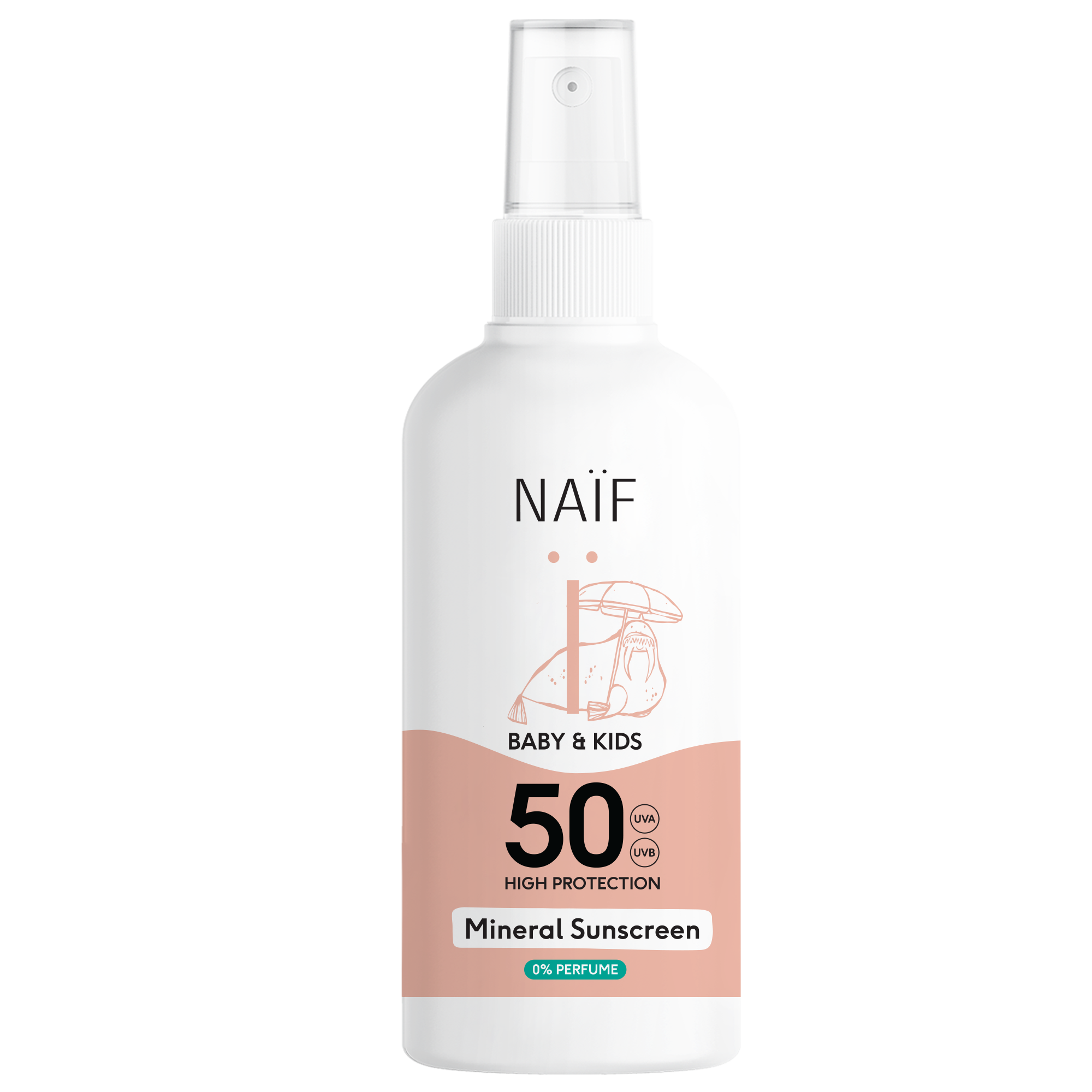 Fotografie NAÏF Ochranný sprej na opalování SPF 50 bez parfemace 100 ml