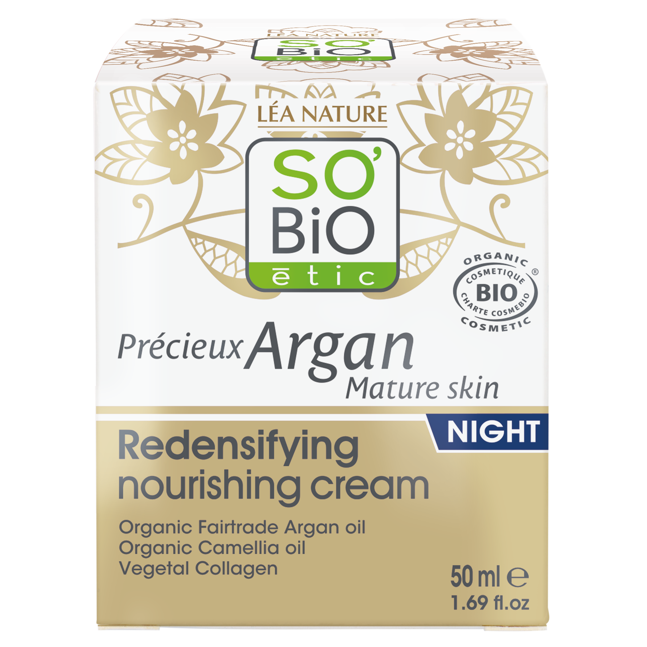 SO´BIO ÉTIC Anti-age Precieux Krém noční výživný a zpevňující gold bio 50 ml