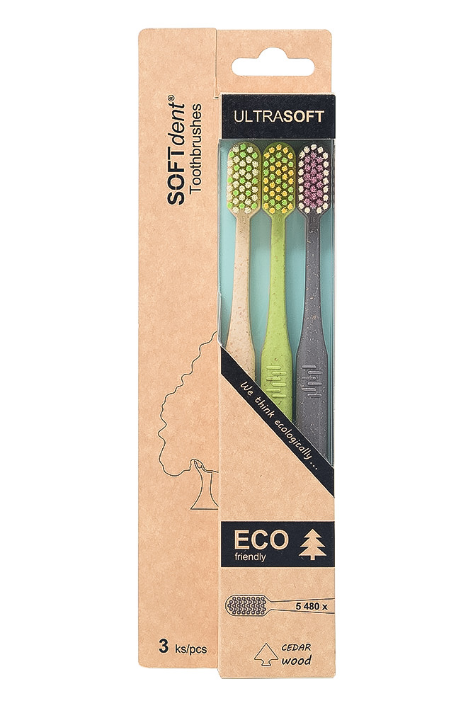 SOFTdent ECO zubní kartáček ultrasoft 3 ks