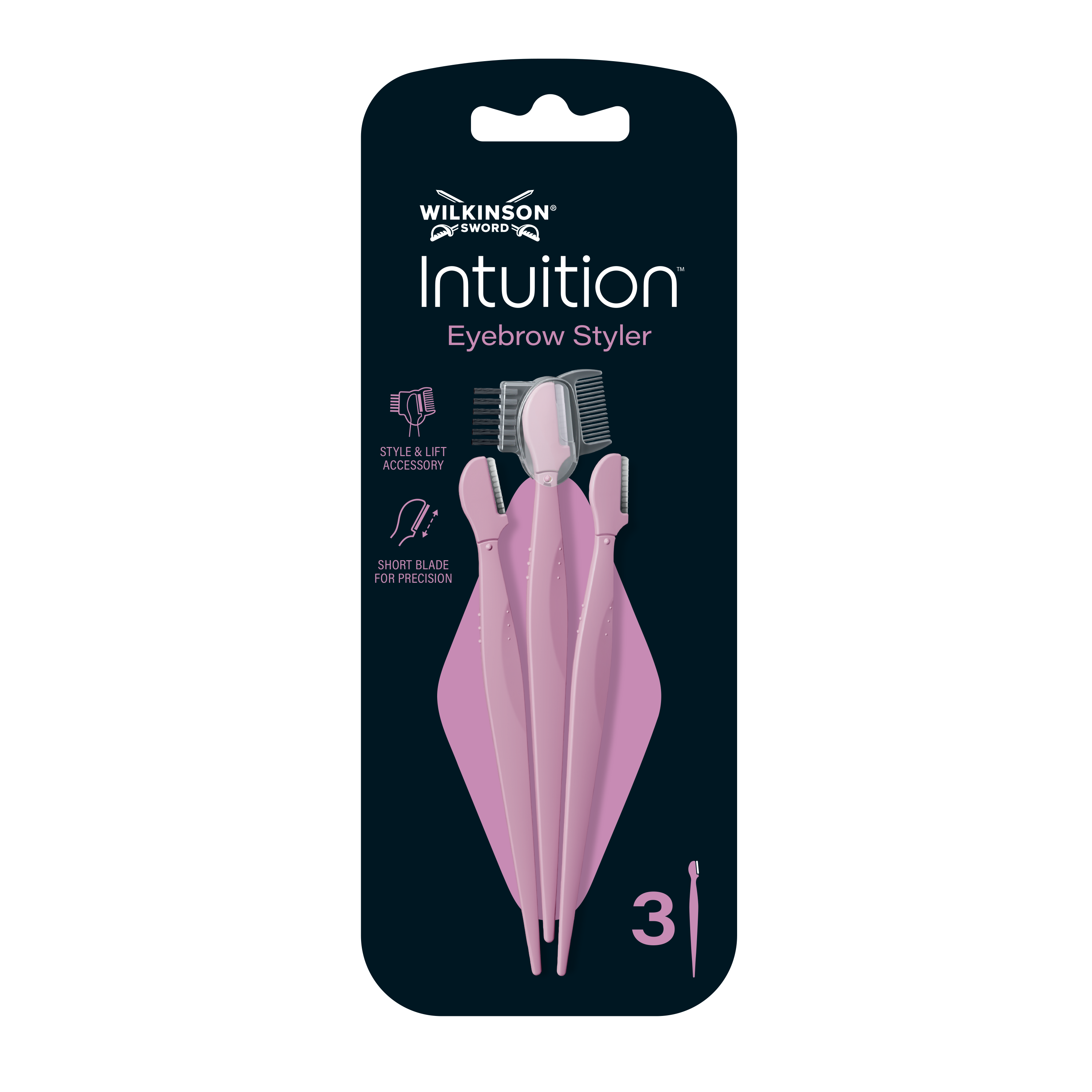 WILKINSON SWORD Intuition Eyebrow Styler 3 Břitva pro úpravu obočí 3 ks