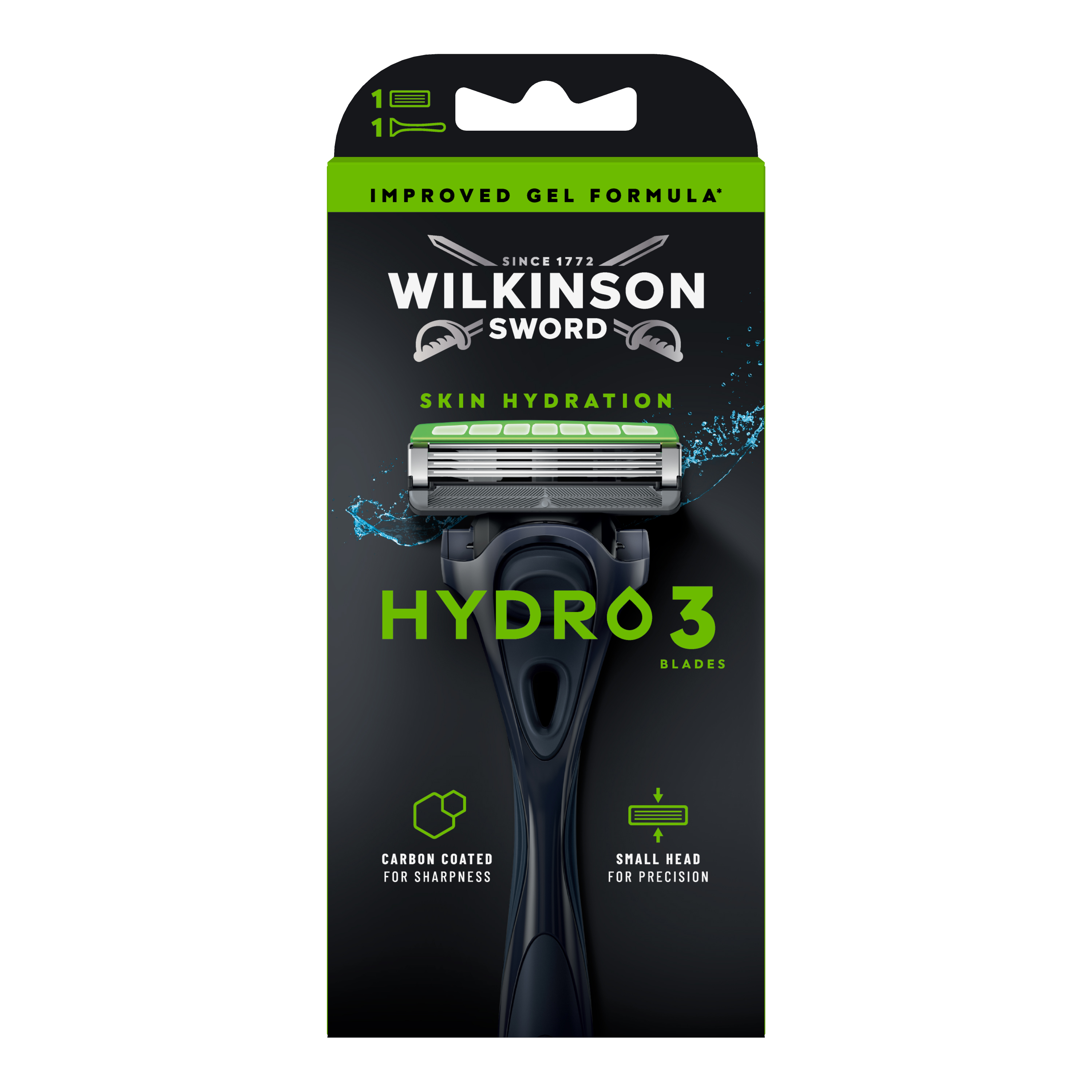 Fotografie WILKINSON SWORD Hydro 3 Skin Hydration Holící strojek + 1 náhradní hlavice