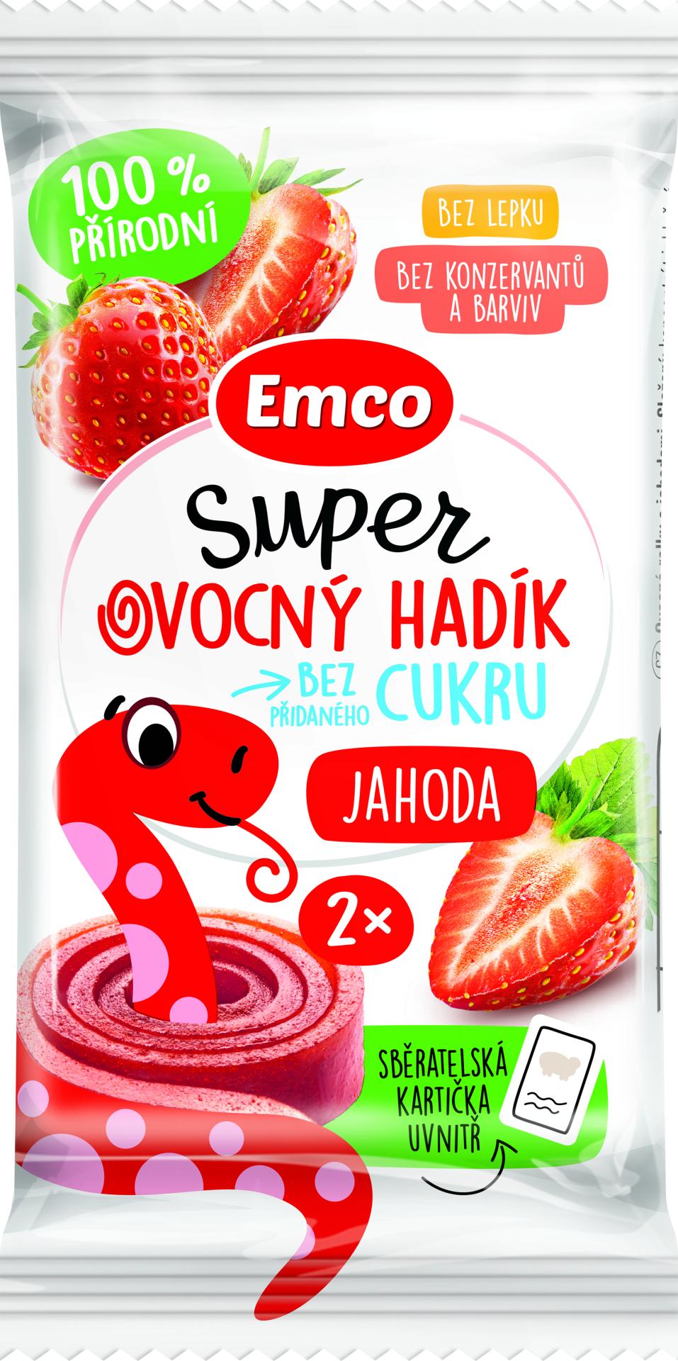 EMCO Super ovocný hadík jahoda 20 g