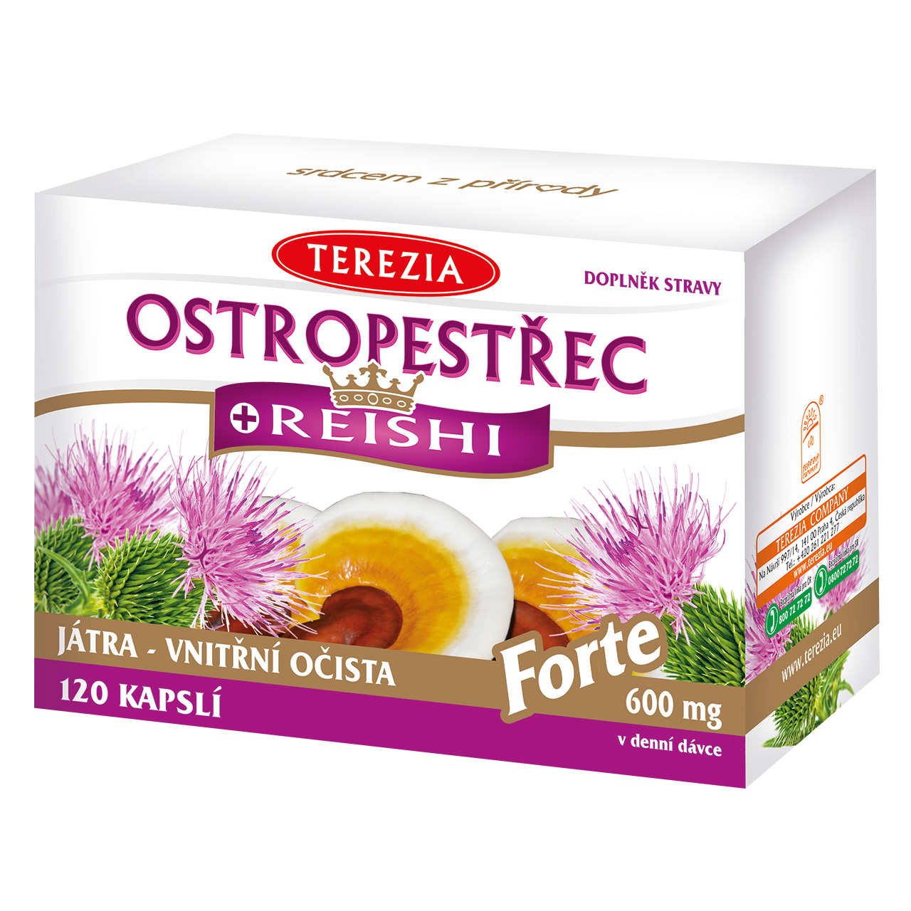 TEREZIA Ostropestřec+Reishi Forte 120 kapslí