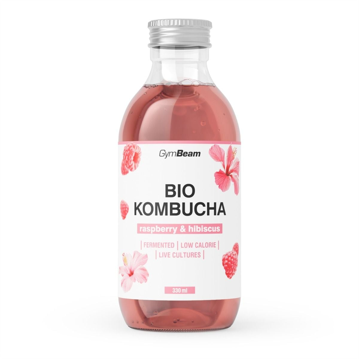 GYMBEAM BIO Kombucha raspberry & hibiscus 330 ml