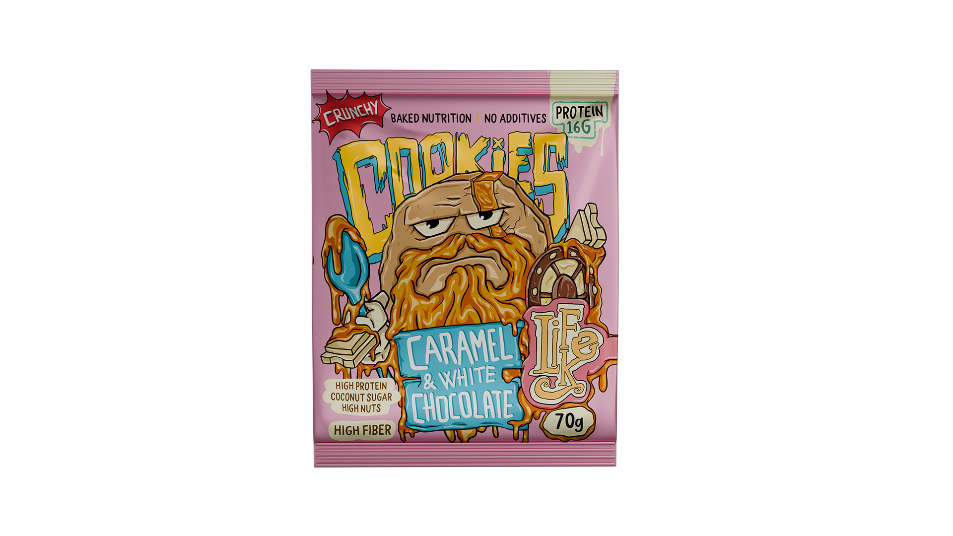 LIFELIKE Cookies Crunchy caramel white chocolate 1 x 70 g