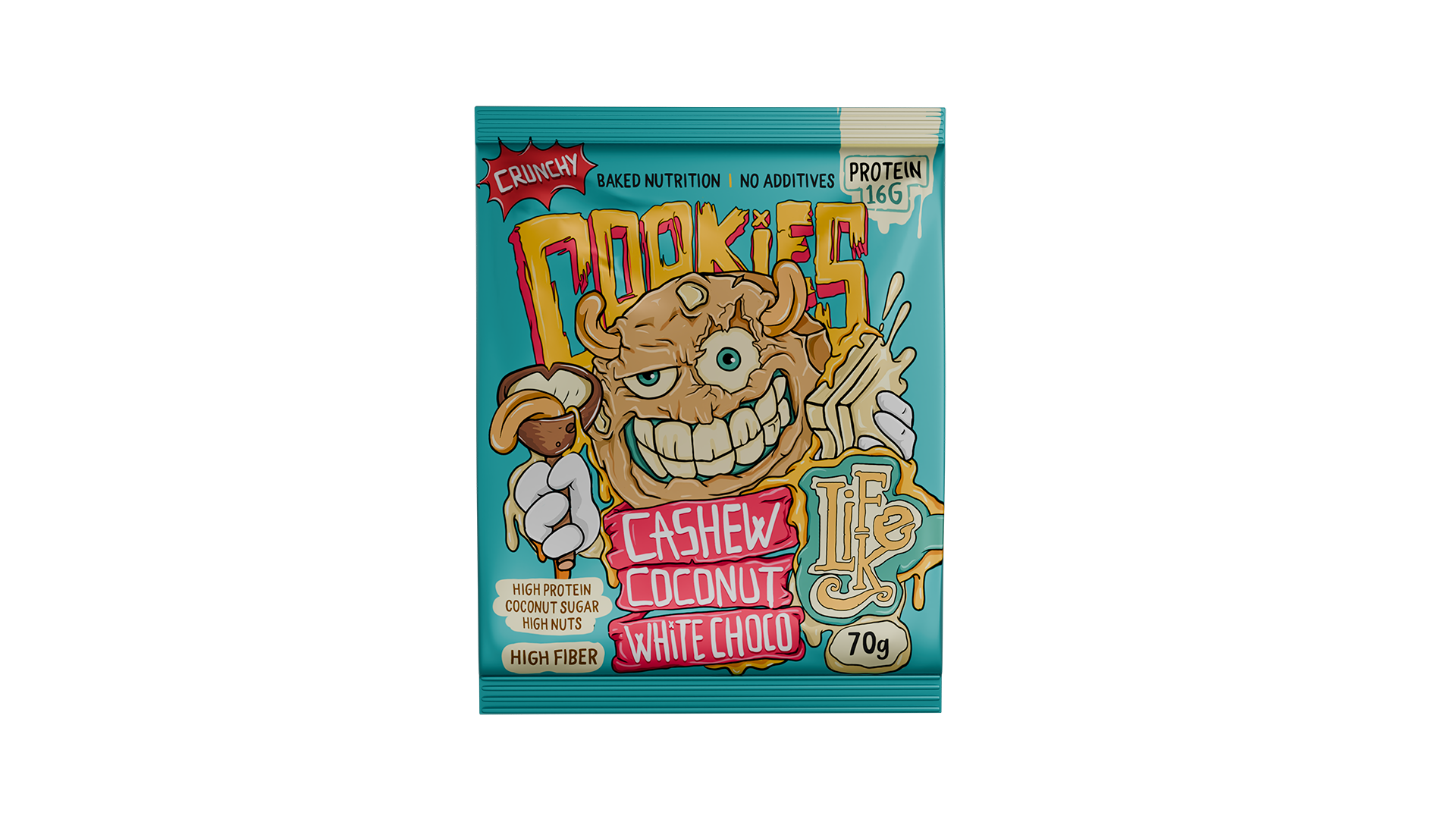 LIFELIKE Cookies Crunchy cashew coconut white choco 1 x 70 g