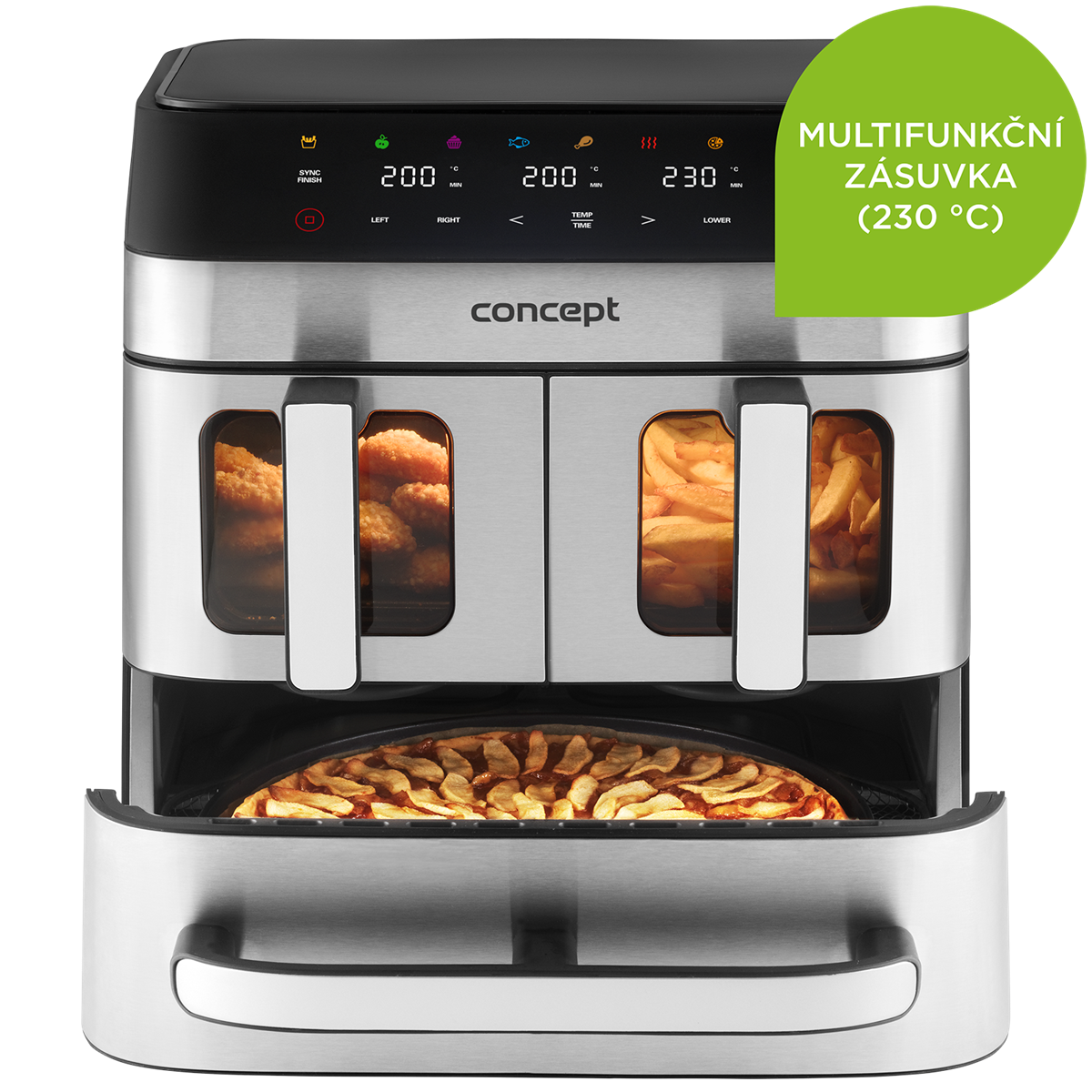 CONCEPT Concept FR9000 horkovzdušná fritéza 18,5 l PIZZA TRIO