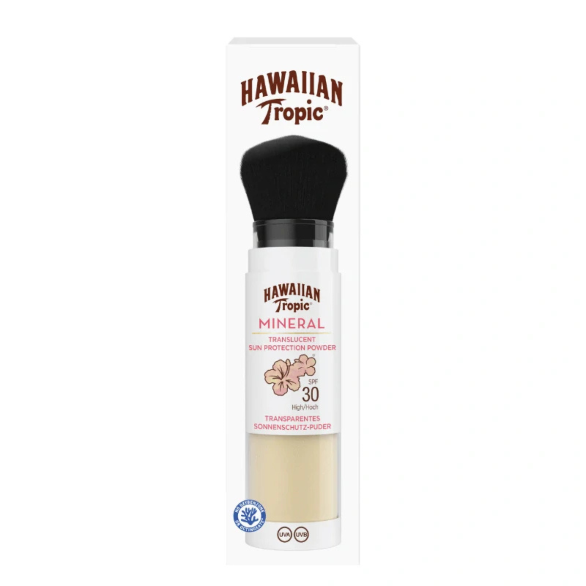HAWAIIAN TROPIC Mineral Protection Powder Brush SPF30 - Ochranný pudr se štětcem