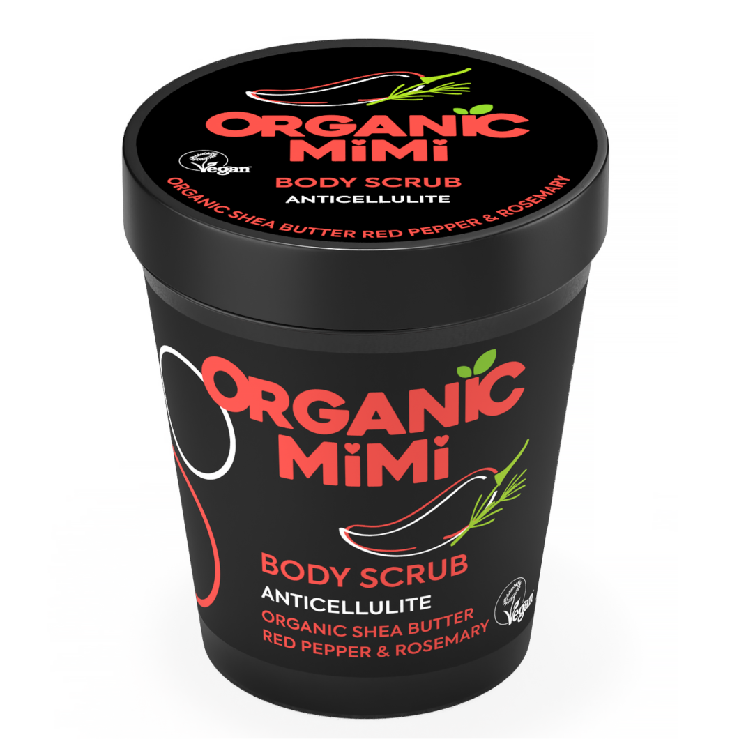 Fotografie ORGANIC MIMI Red Pepper & Rosemary anticelulitidní tělový peeling 250 g