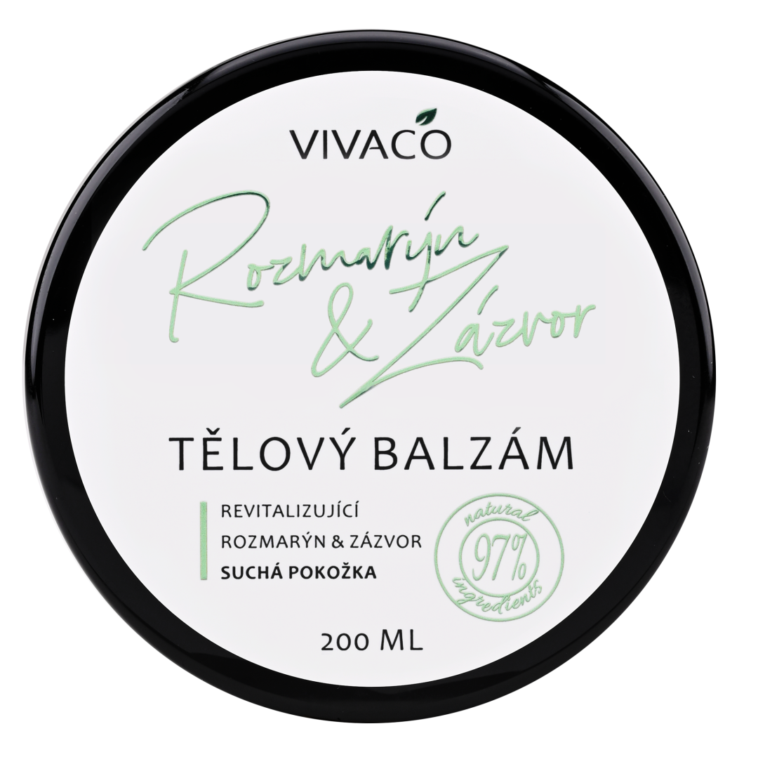 VIVACO Rozmarýn a Zázvor Přírodní tělový balzám 200 ml