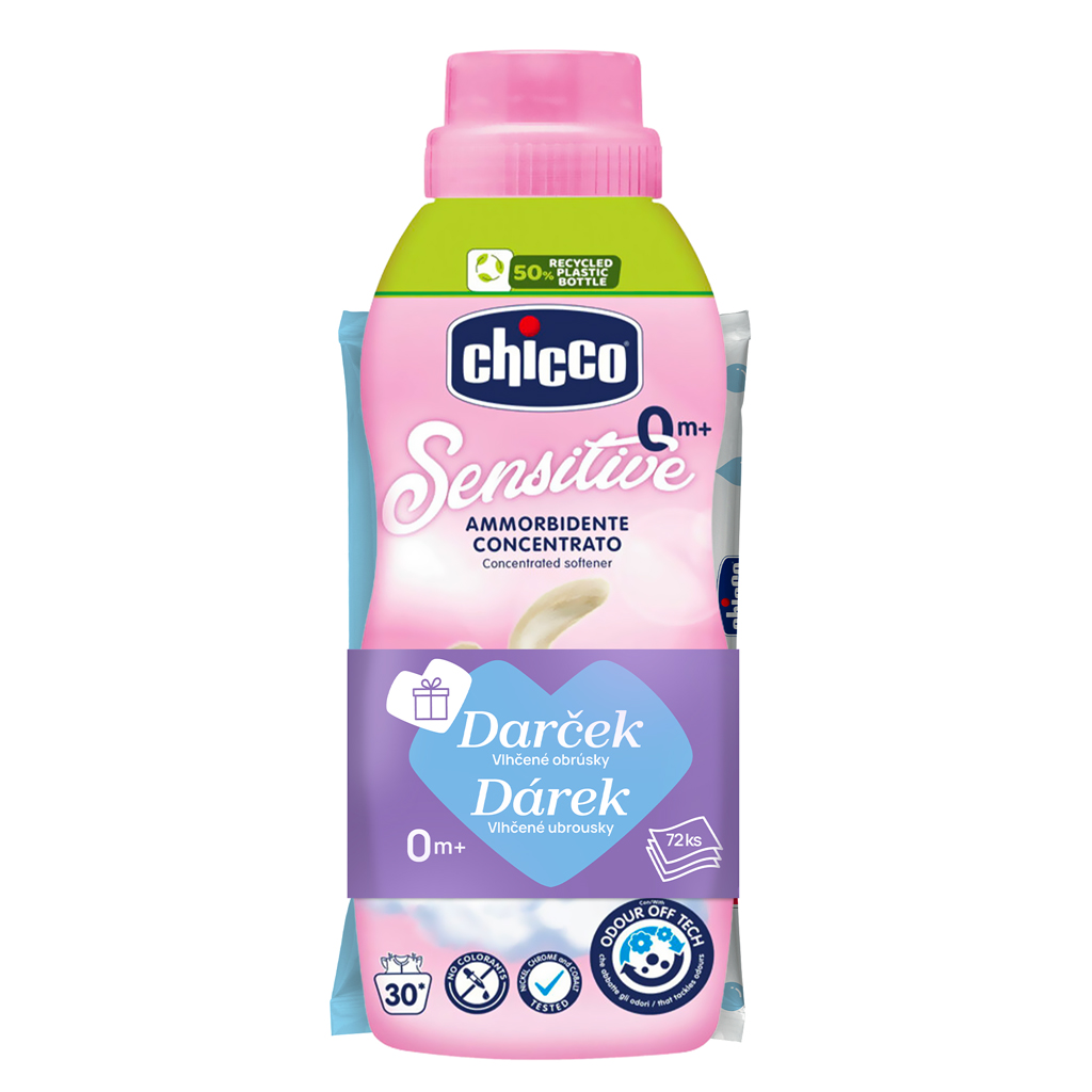 CHICCO Aviváž koncentrovaná Baby Sensitive Květinové objetí + vlhčené ubrousky zdarma 750 ml