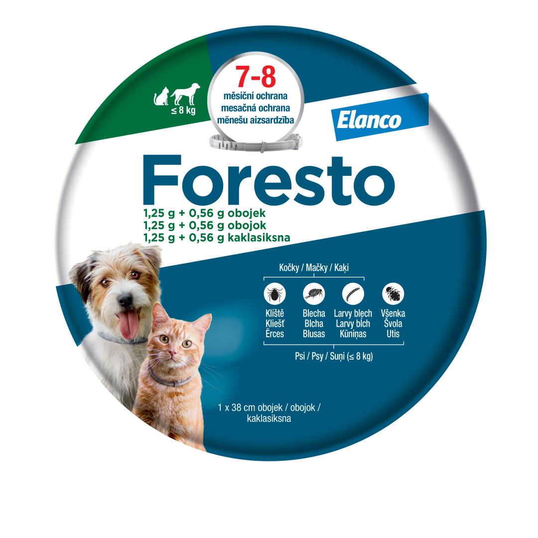 Fotografie Foresto 1.25g+0.56g obojek pro kočky a psy do 8kg