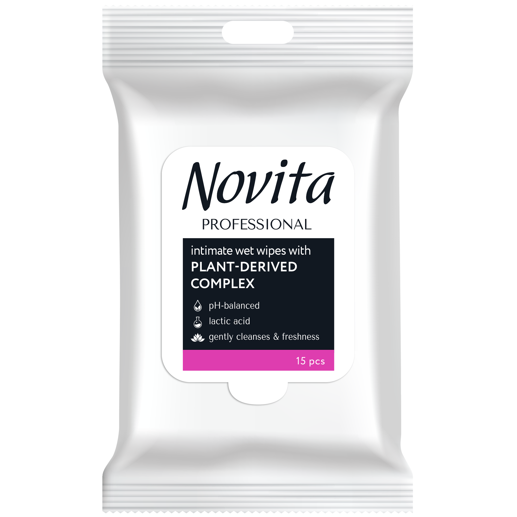 Fotografie NOVITA Phyto Complex Vlhčené ubrousky na intimní hygienu 15 ks