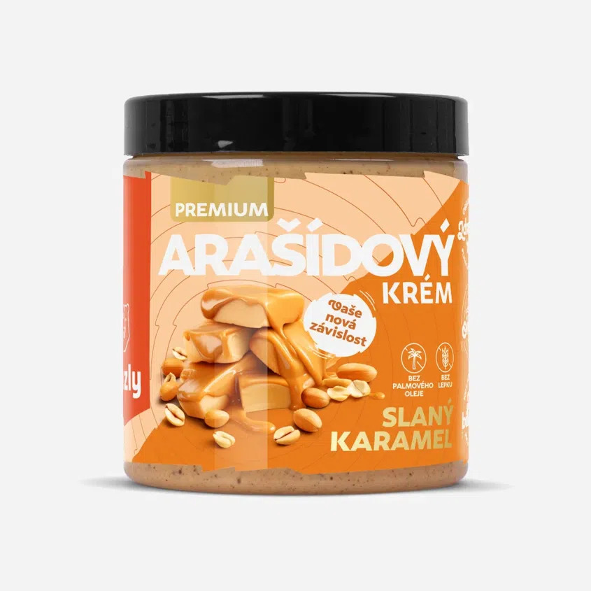 Fotografie GRIZLY Arašídový krém slaný karamel premium 250 g