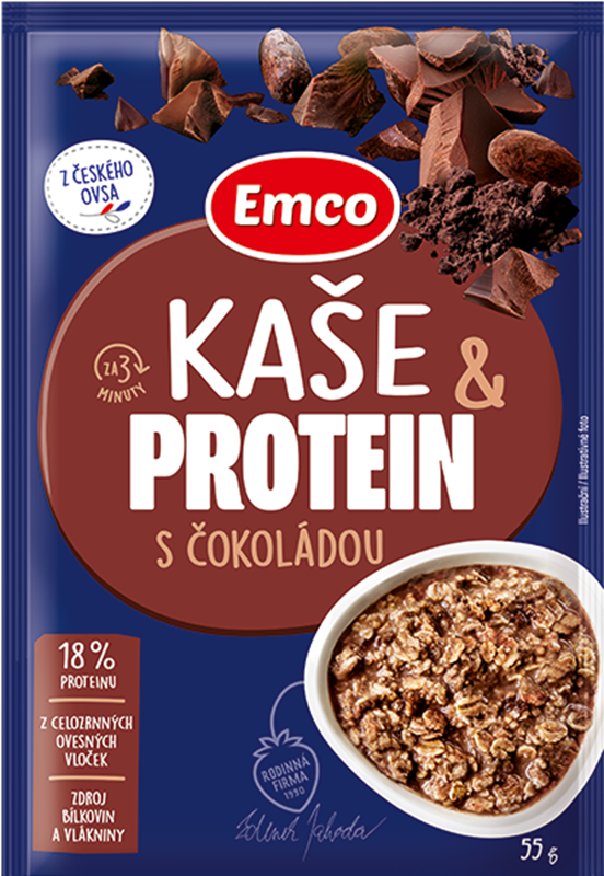 Fotografie EMCO Kaše proteinová s čokoládou 55 g