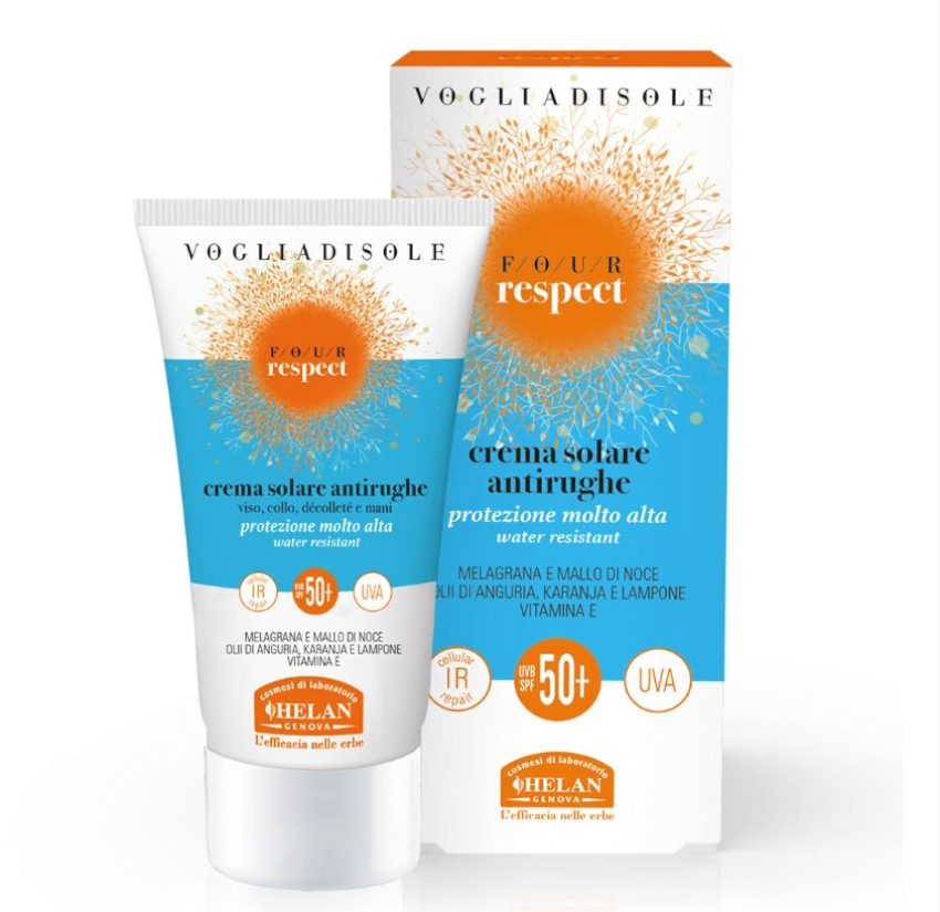 Fotografie HELAN Vogliadisole Four Respect Pleťový opalovací krém proti vráskám SPF 50+ 50