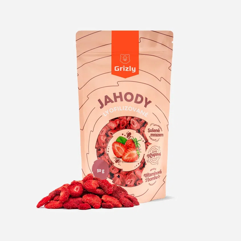 Fotografie GRIZLY Jahody lyofilizované 50 g