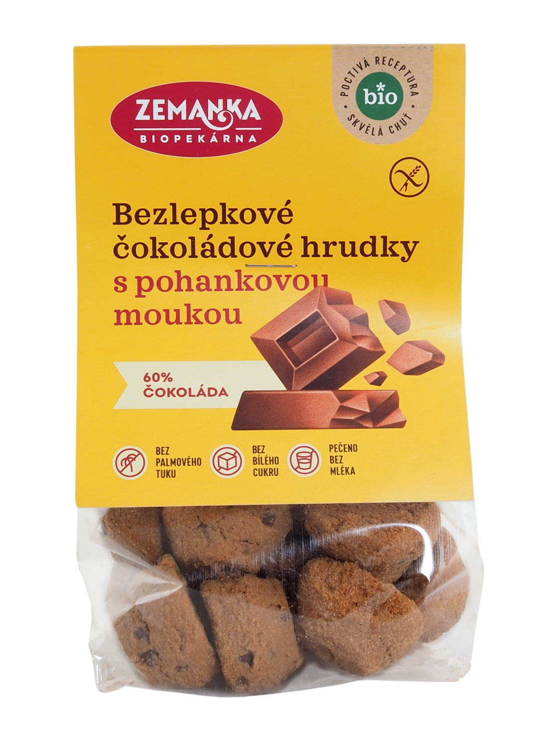 ZEMANKA Bezlepkové pohankové bio hrudky s čokoládou 100 g