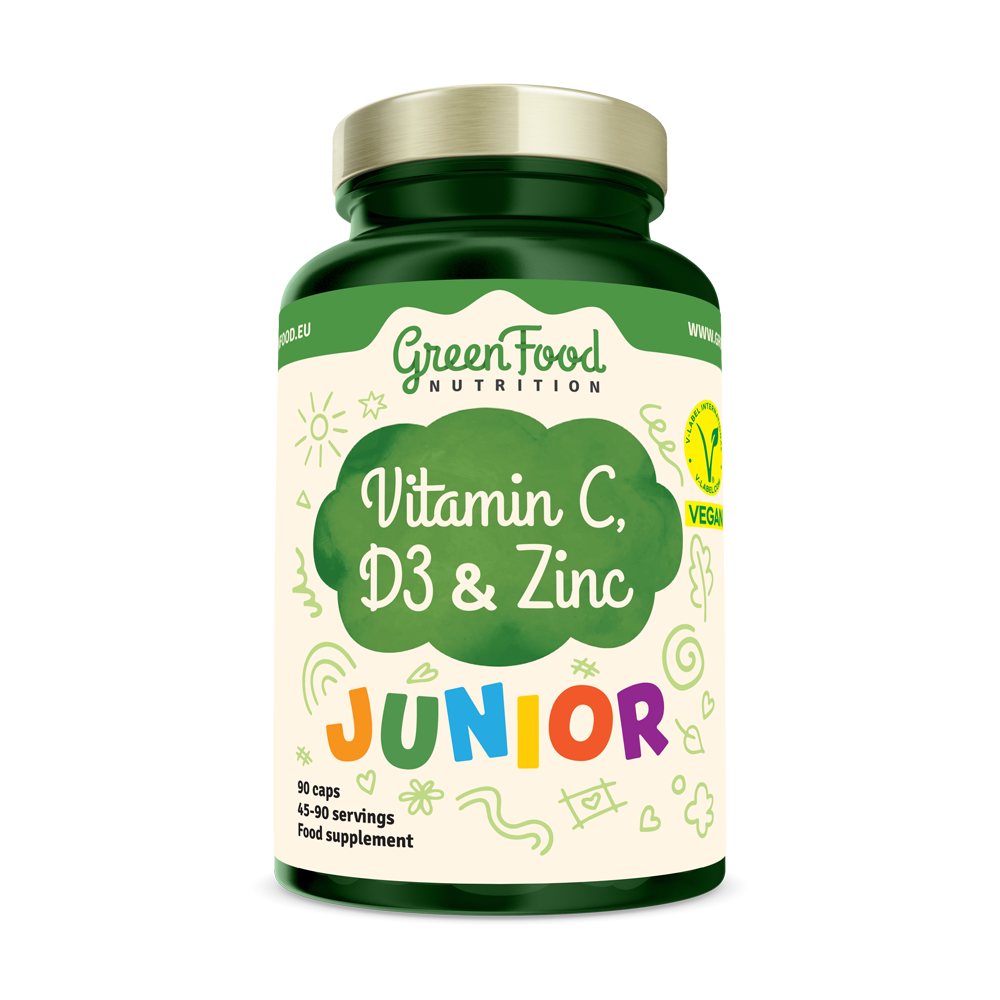 Fotografie GREENFOOD NUTRITION Junior Vitamin C, D3 & Zinc 90